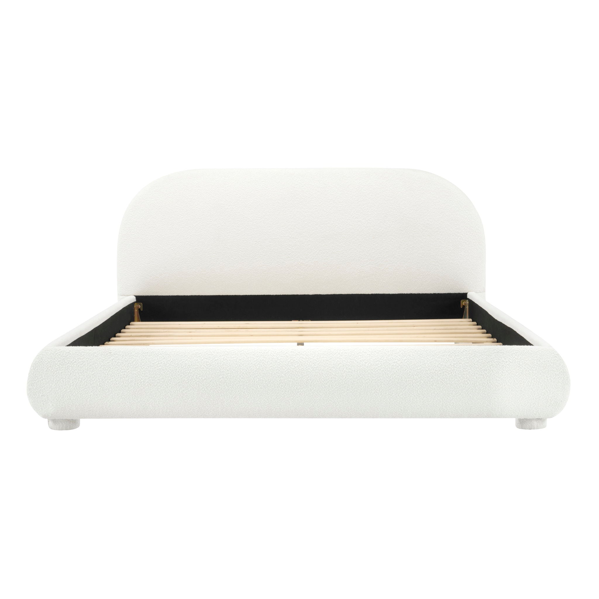 Upholstered Simple Modern Bedroom Bed With Curved Headboard