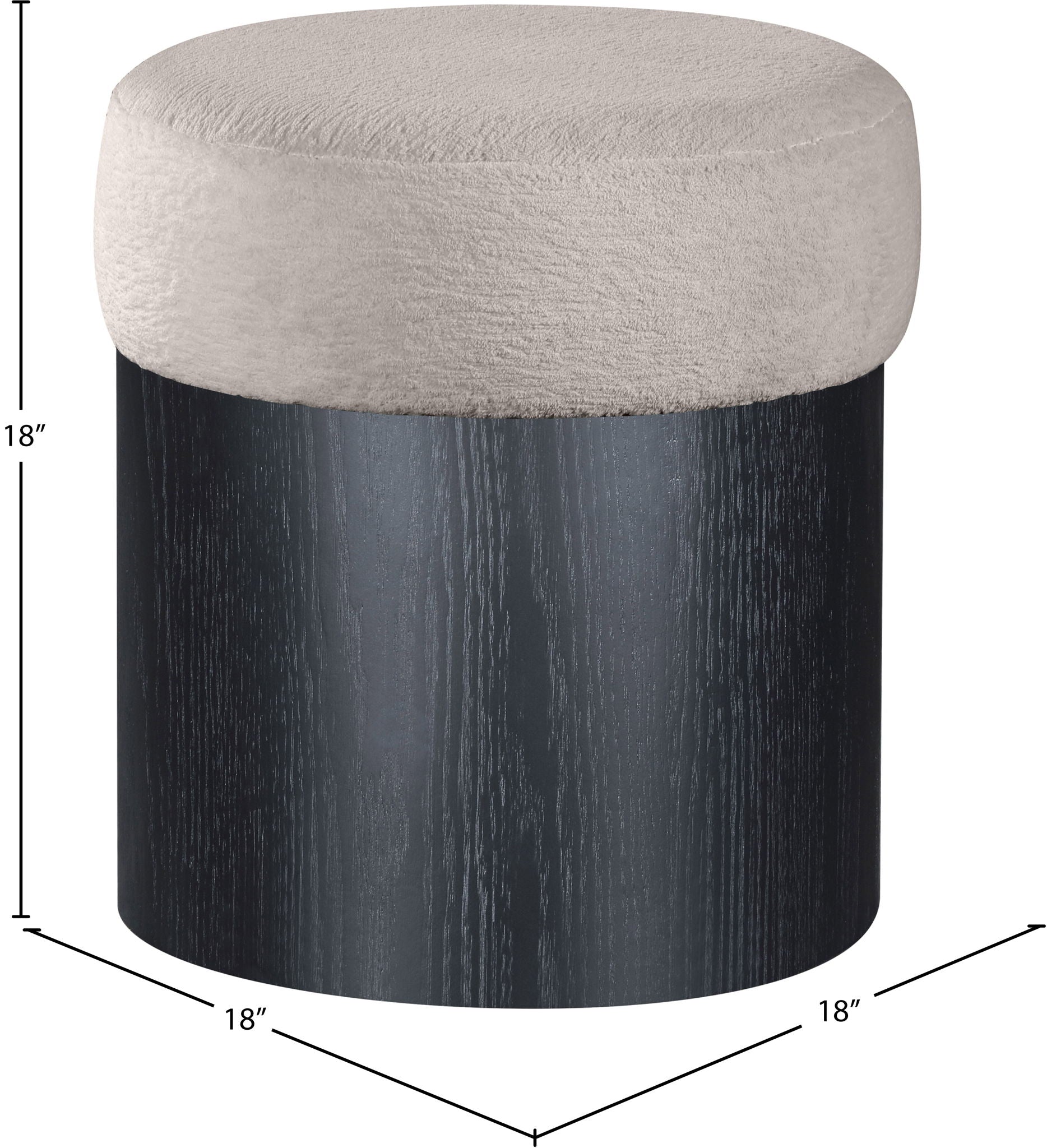 Nimes - Ottoman / Stool With Black Base
