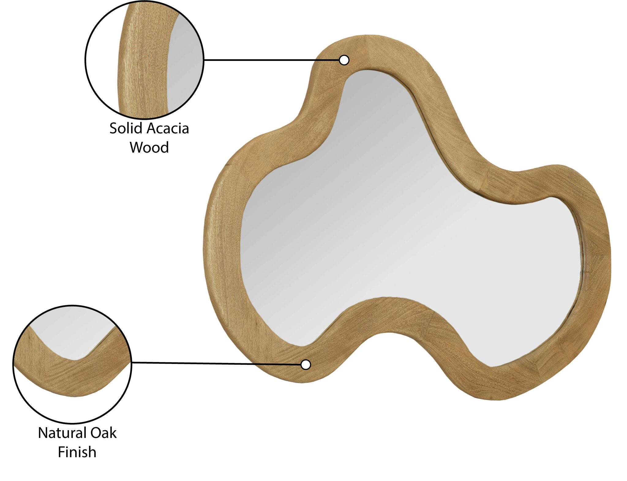 Oblique - Mirror - Wood