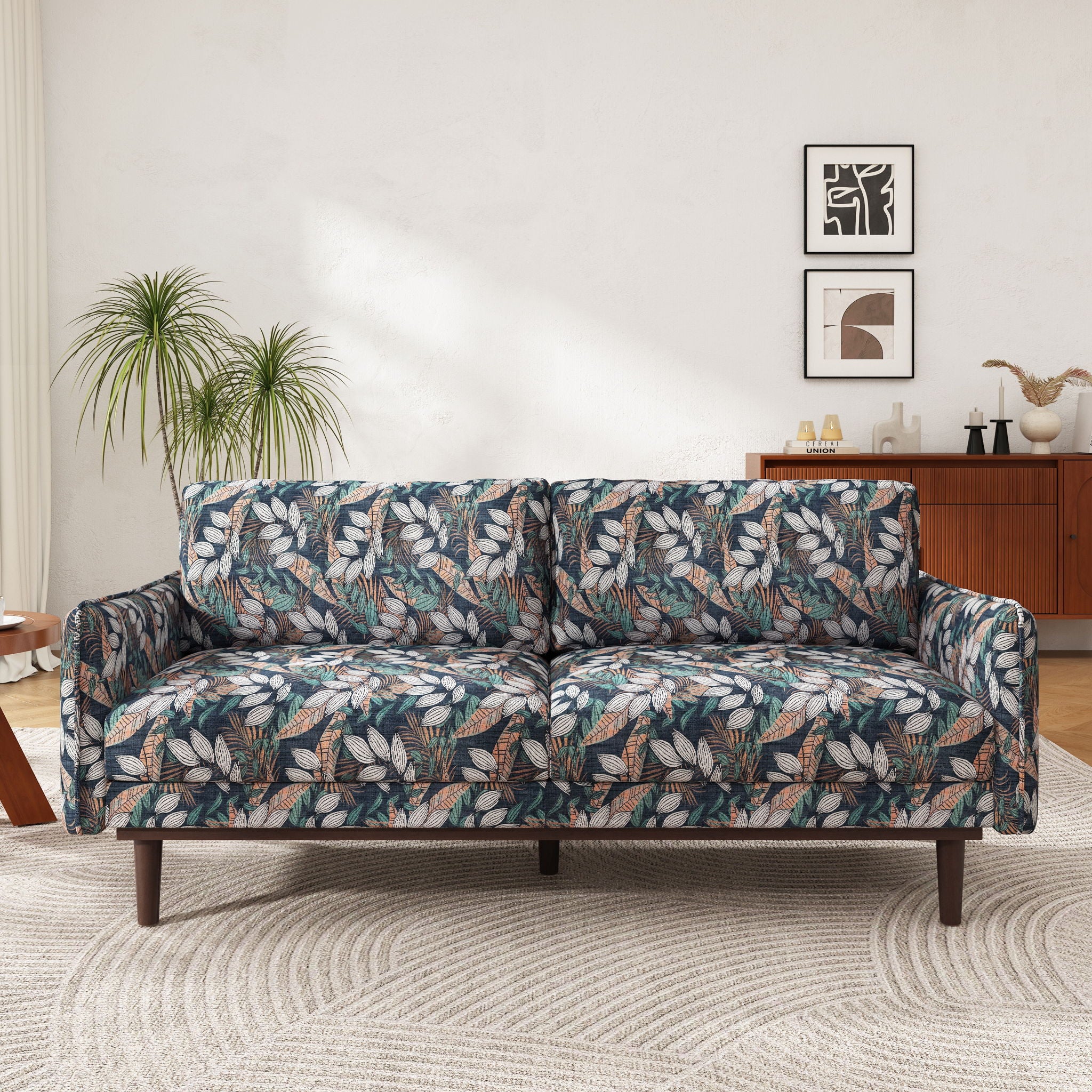 2 Seater Loveseat Sofa With Spacious Seating Area