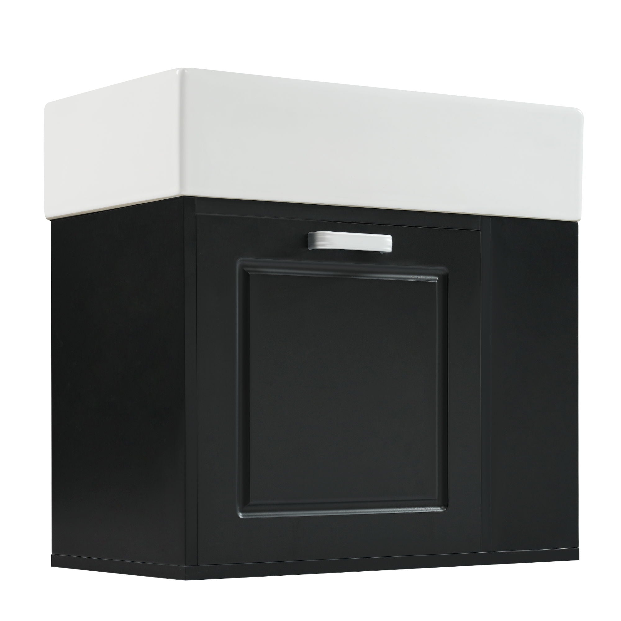 Modern Wall Mounted Bathroom Vanity With Sink, Soft Close Drawer, Adjustable Shelf, Toilet Paper Holder