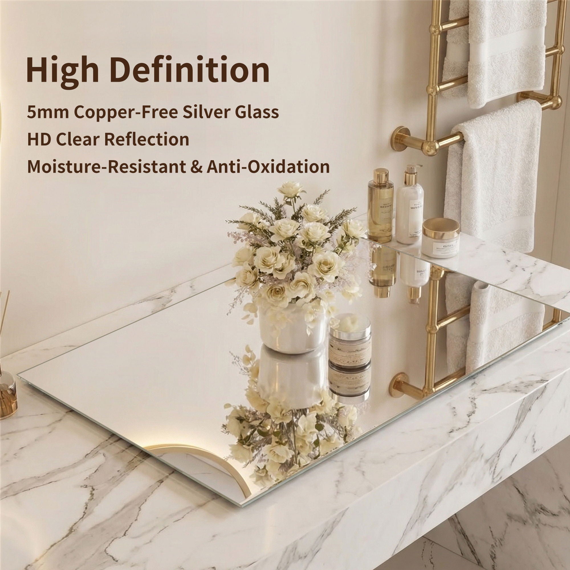 Modern Frameless Bathroom Vanity Mirror