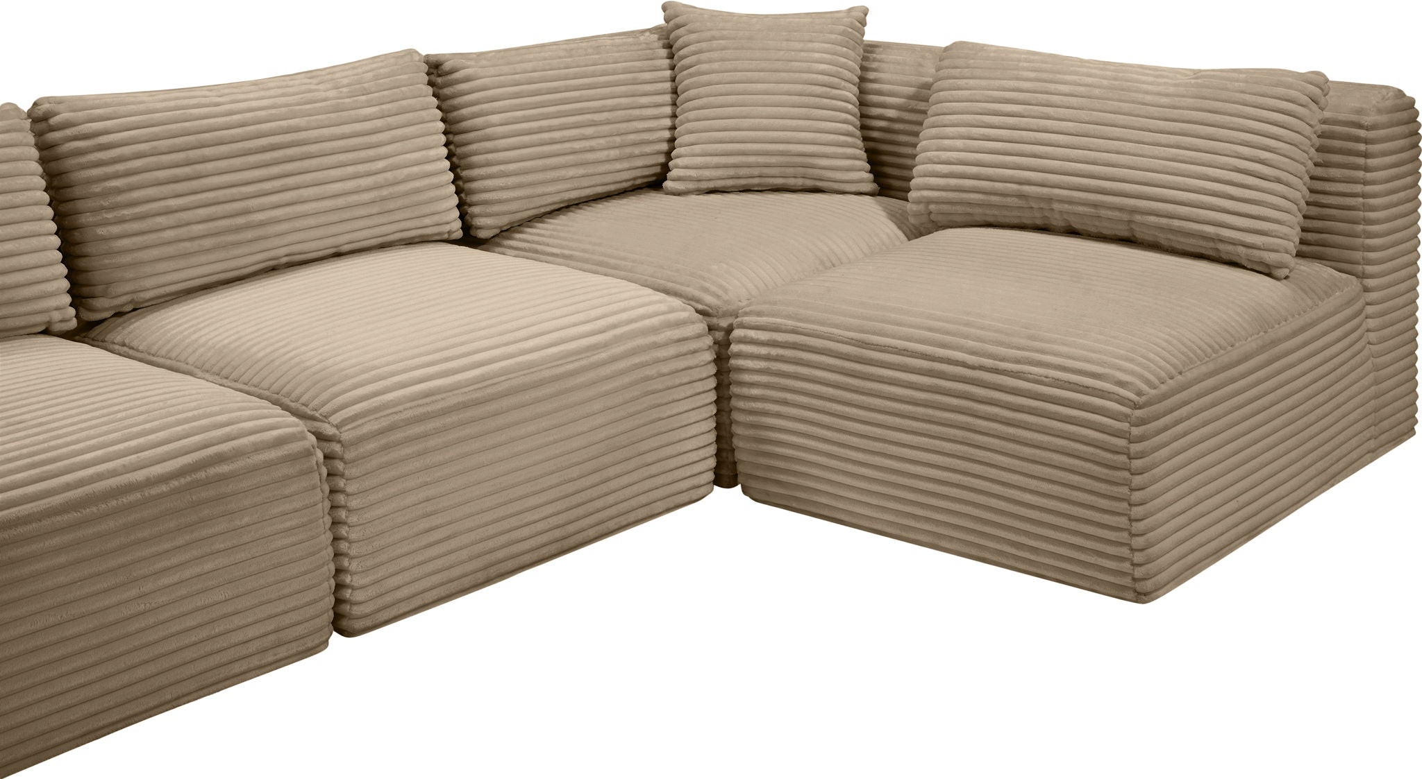 Shaggy - Fabric 6 Piece Modular U-Shaped Armless Sectional