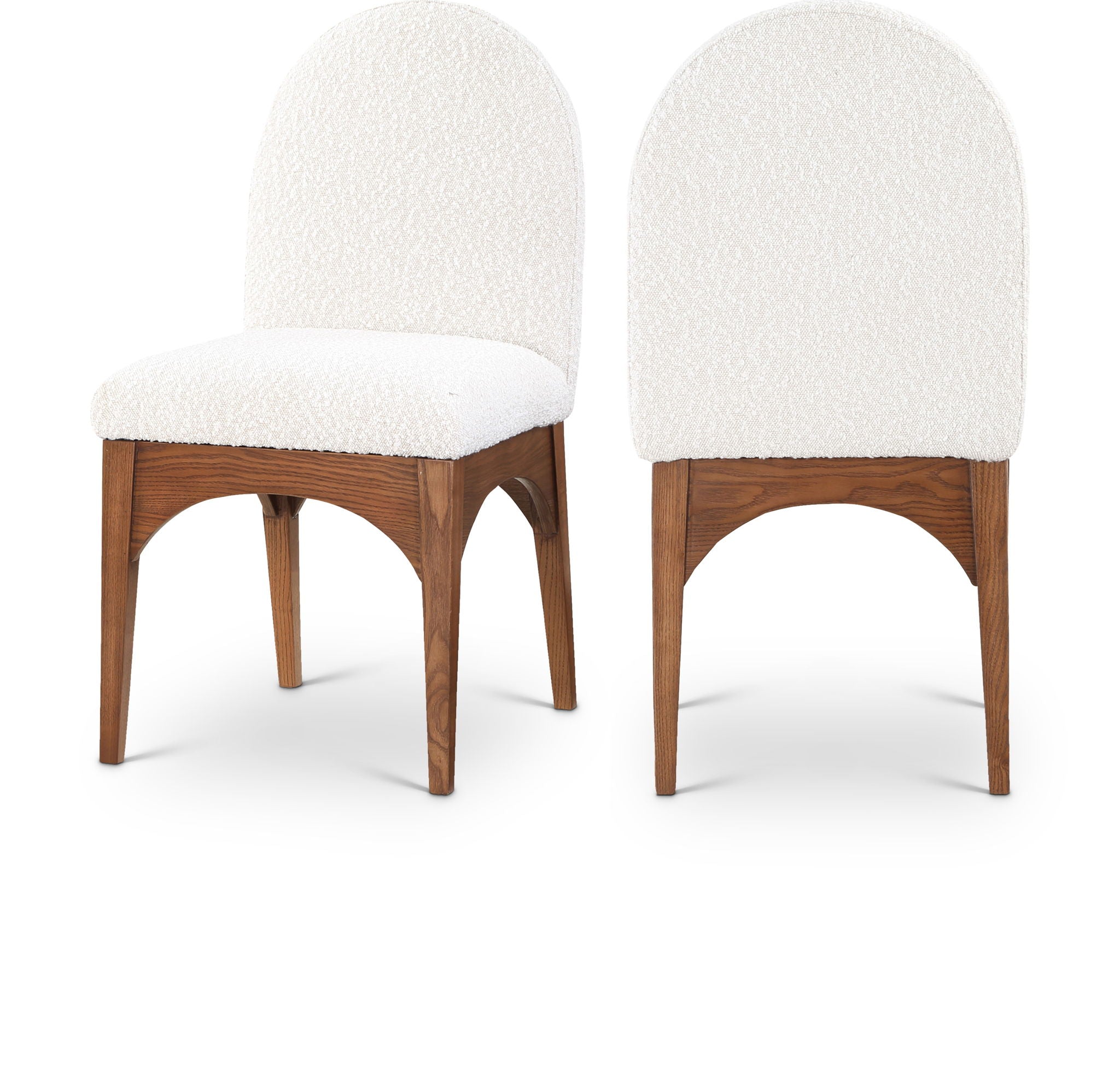 Waldorf - Boucle Dining Side Chair With Brown Legs