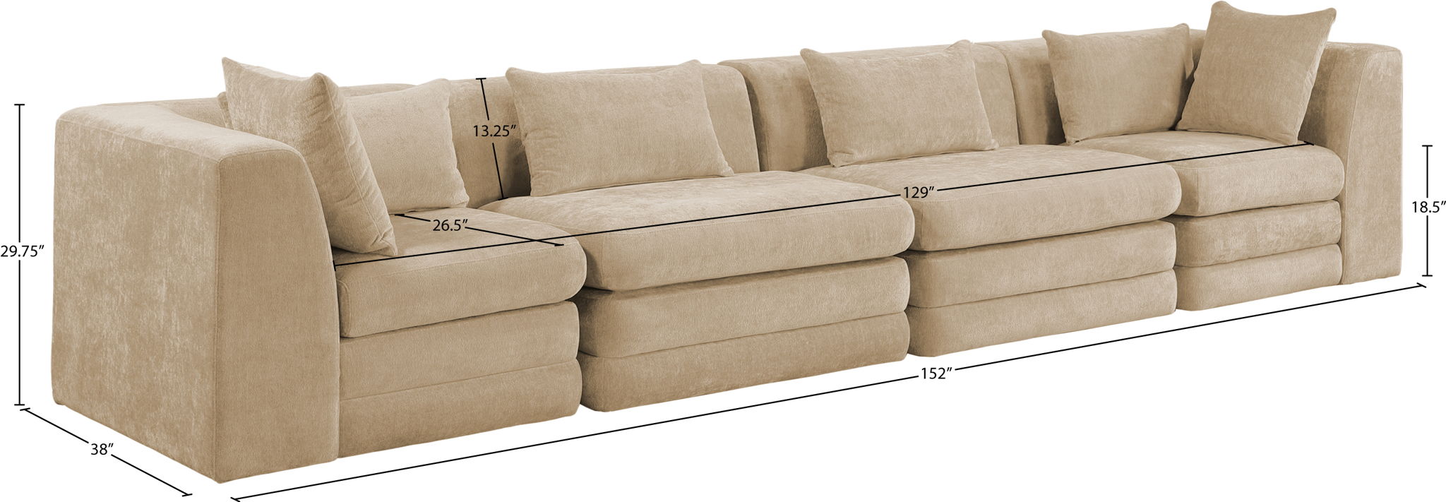 Stellar - 4 Piece Upholstered Modular Sectional