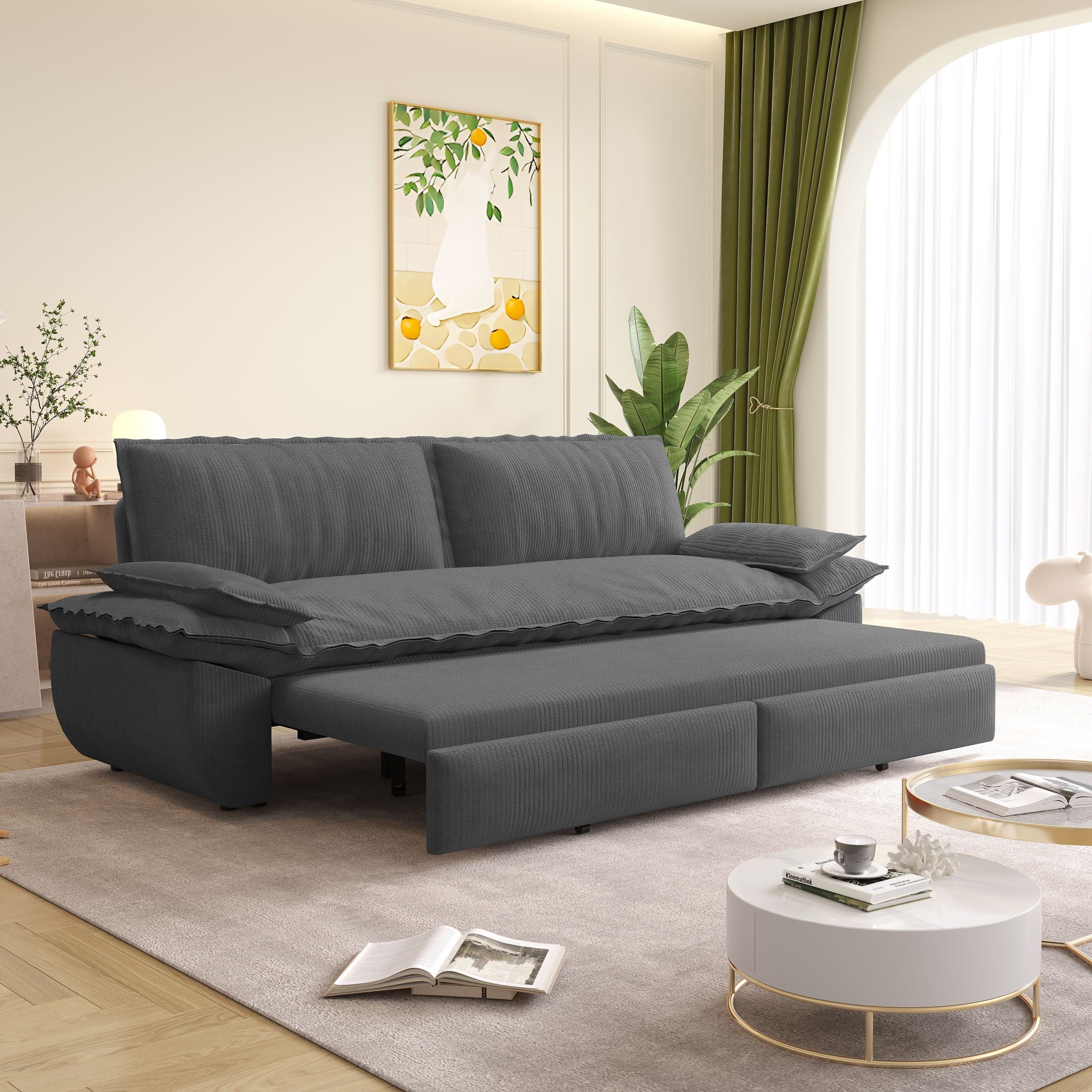 Pull Out 3-In-1 Convertible Sleeper Sofa
