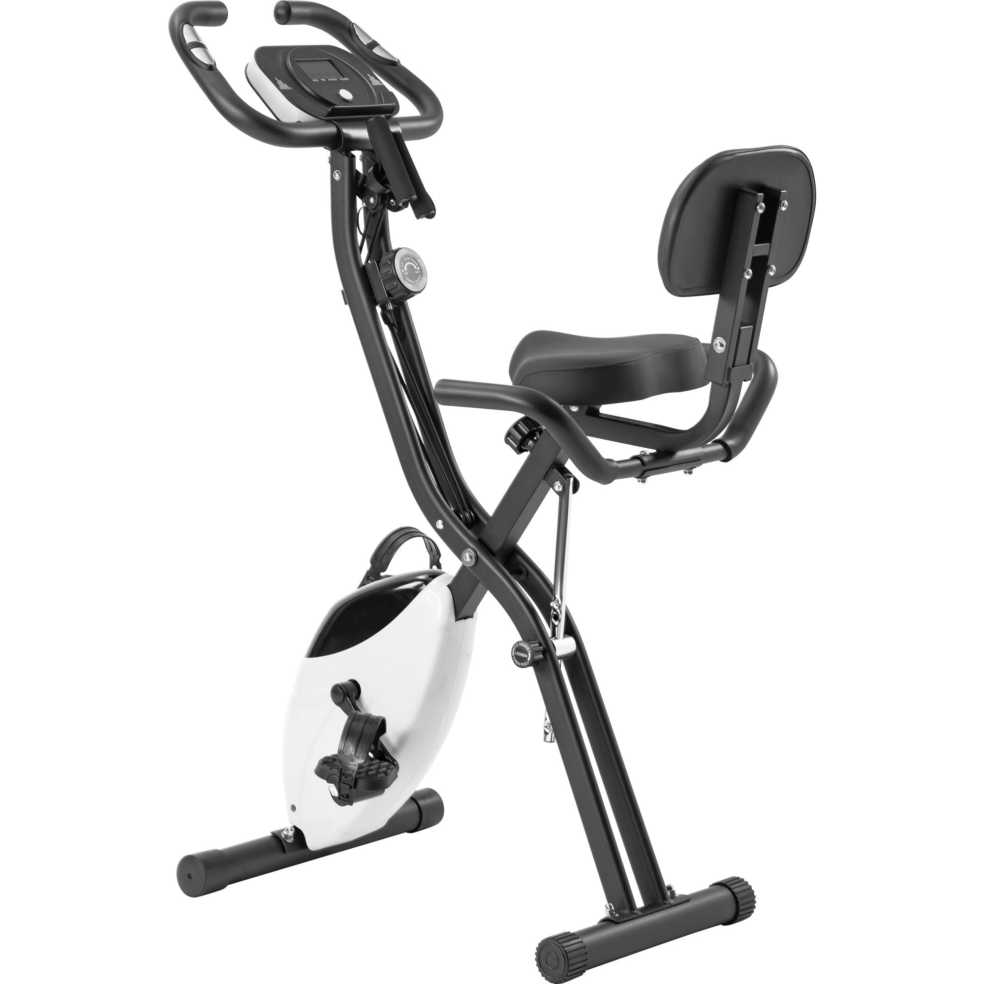 Exercise Bike Folding Stationary Bikes For Home With 16 Level Magnetic Resistance