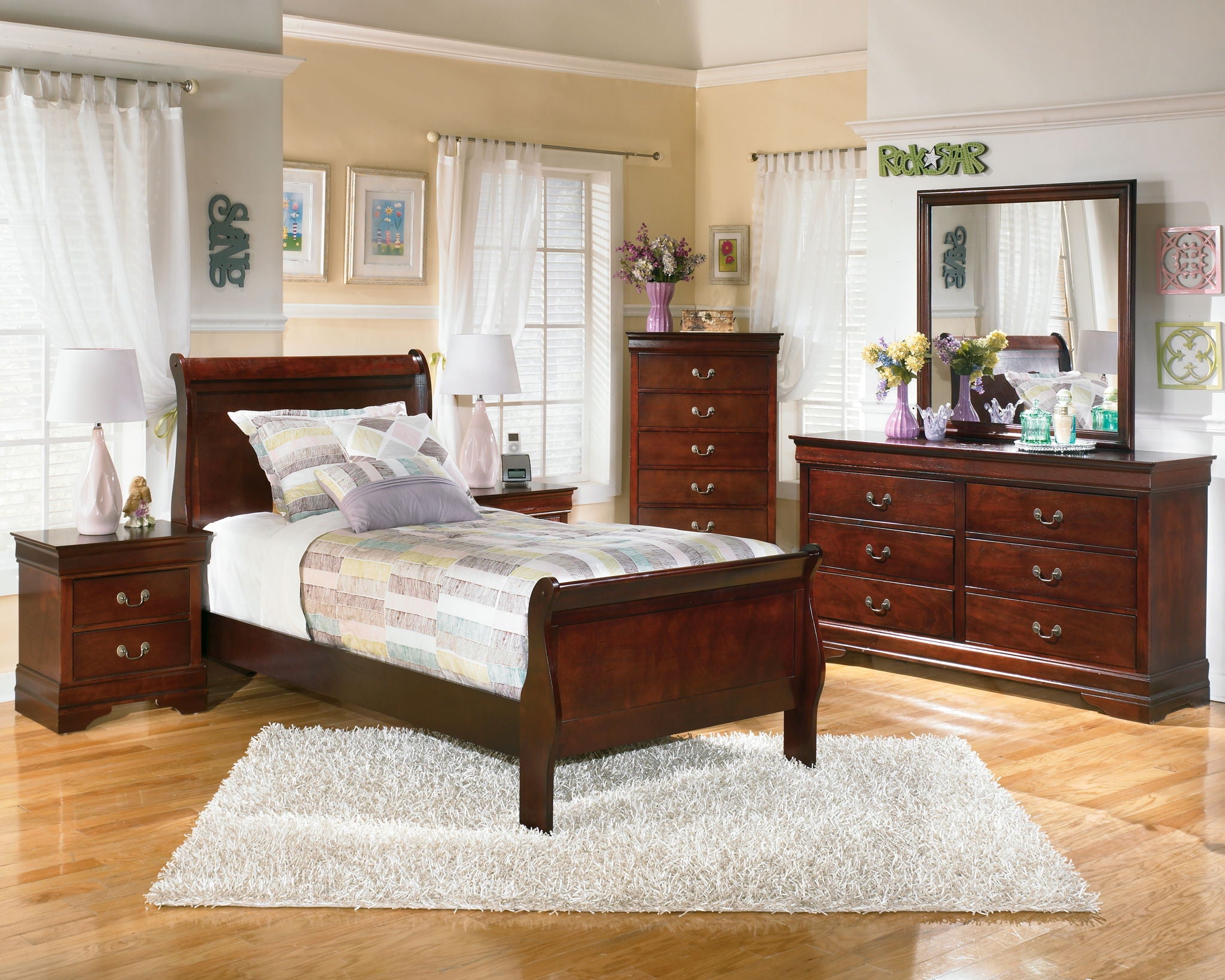 Alisdair - Two Drawer Night Stand - Reddish Brown