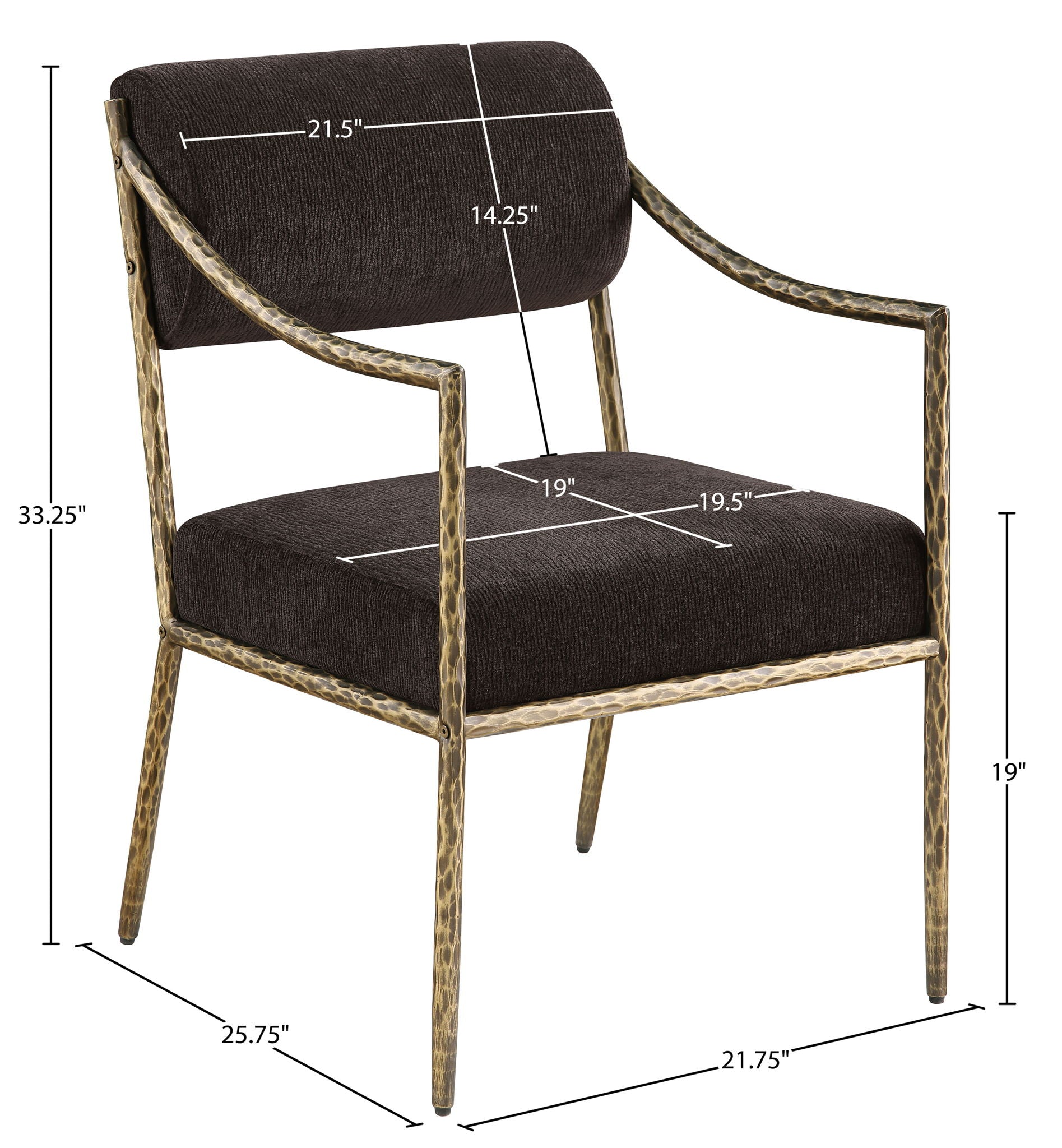 Bastille - Upholstered Dining Arm Chair (Set of 2) - Brass Frame