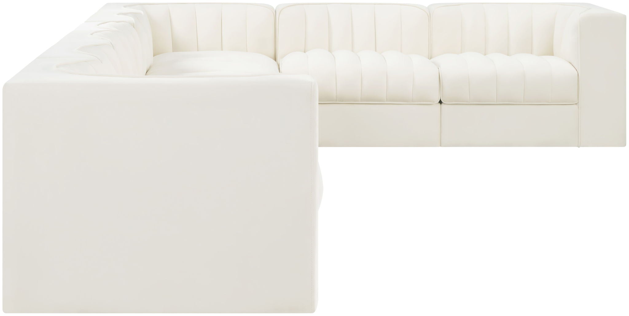 Rummi - Velvet Performance Fabric Upholstered 8 Piece Modular Sectional (With 3 Corner Chairs)