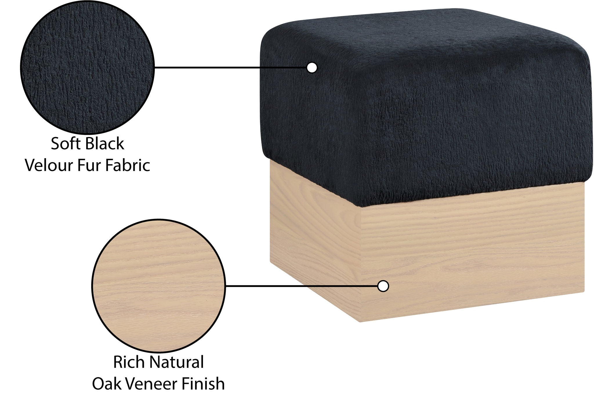 Havre - Ottoman / Stool With Natural Base