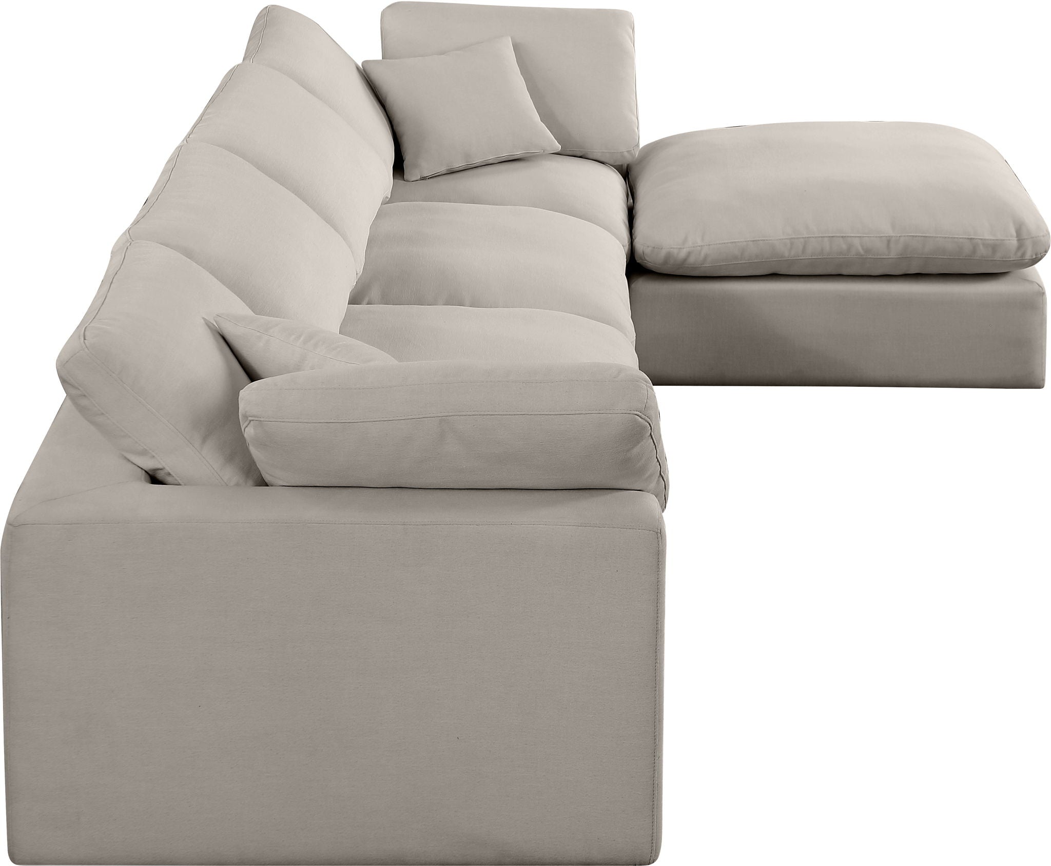 Comfy - 5 Piece Linen Modular Sectional With Chaise