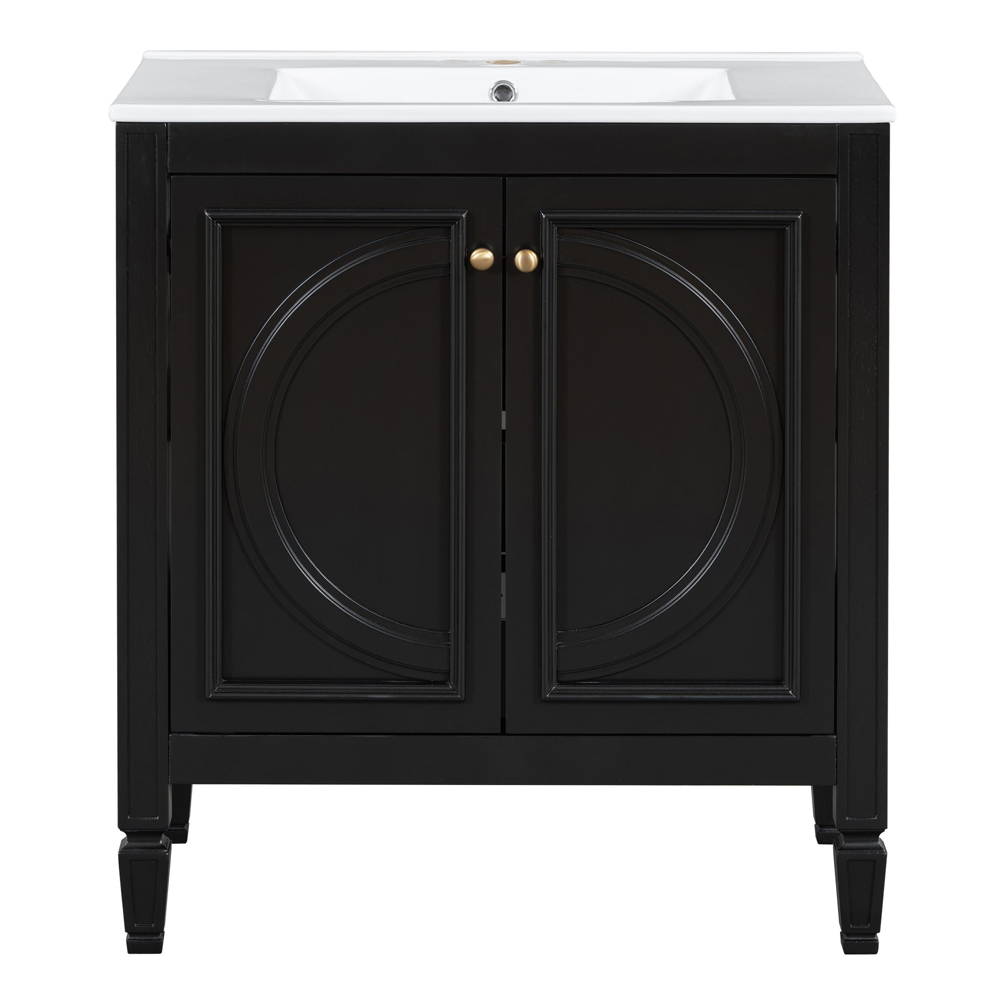 Double Sink Bathroom Vanity Set With Wall Mount Mirror Cabinet