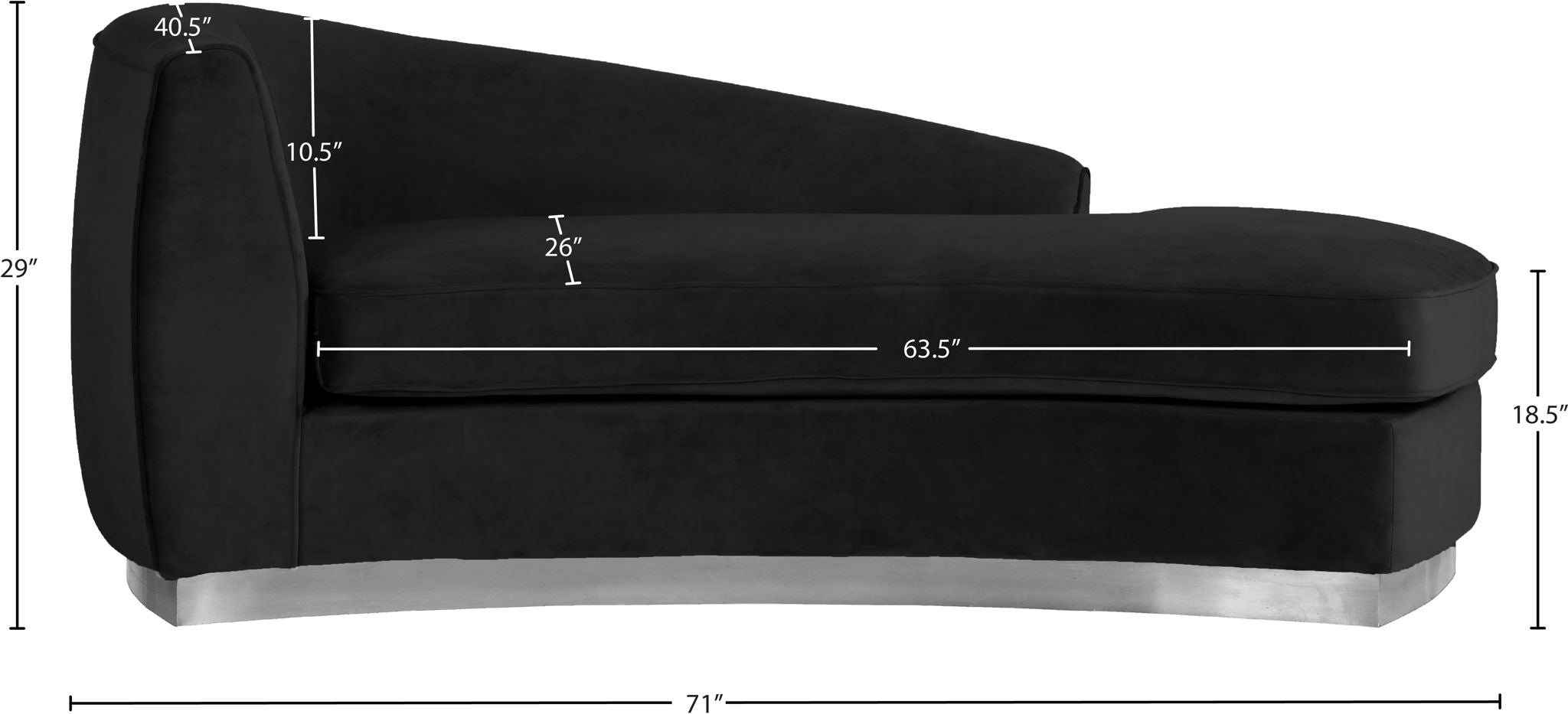 Julian - Chaise with Chrome Base