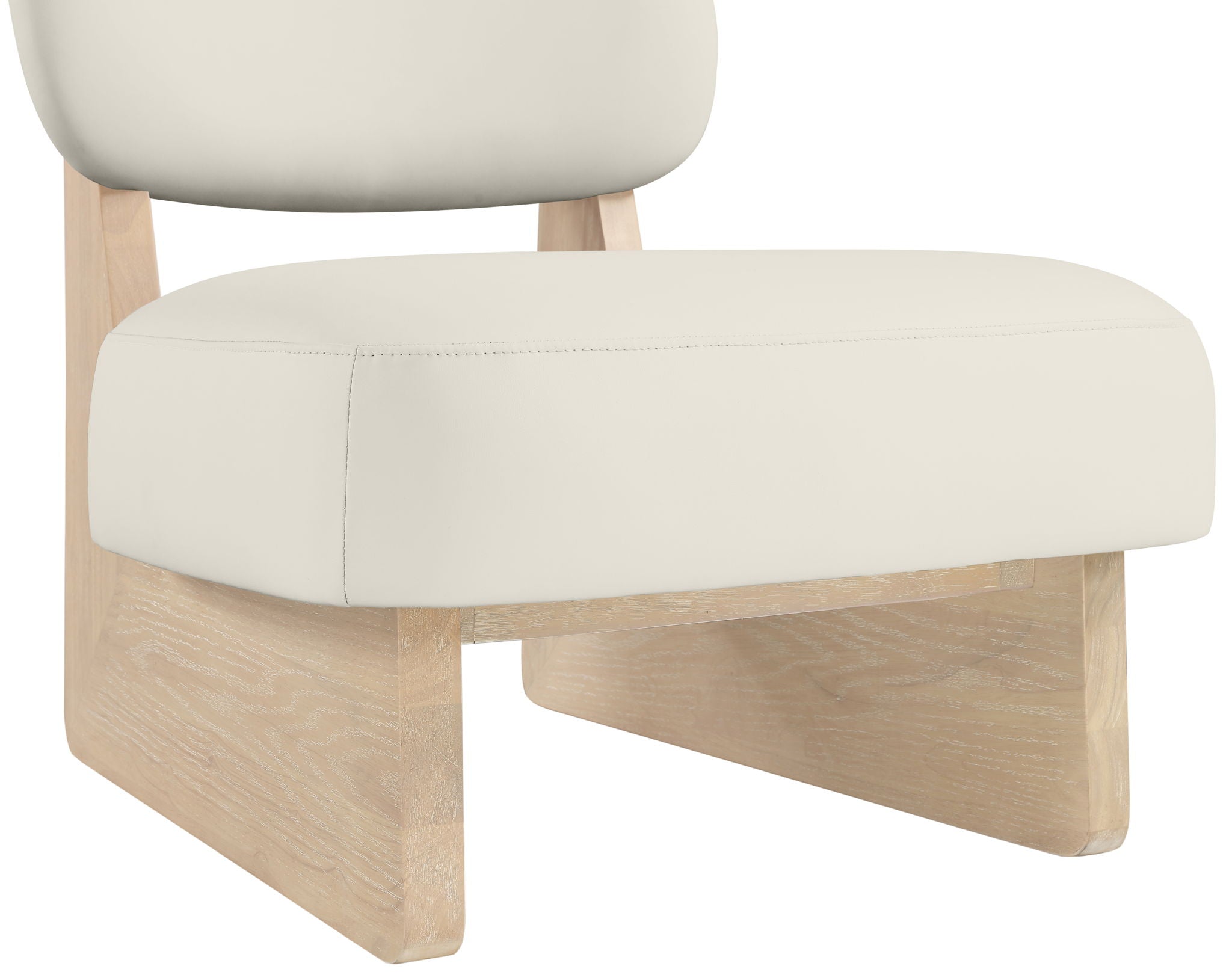 Vetra - Vegan Leather Upholstered Accent Chair With Natural Base