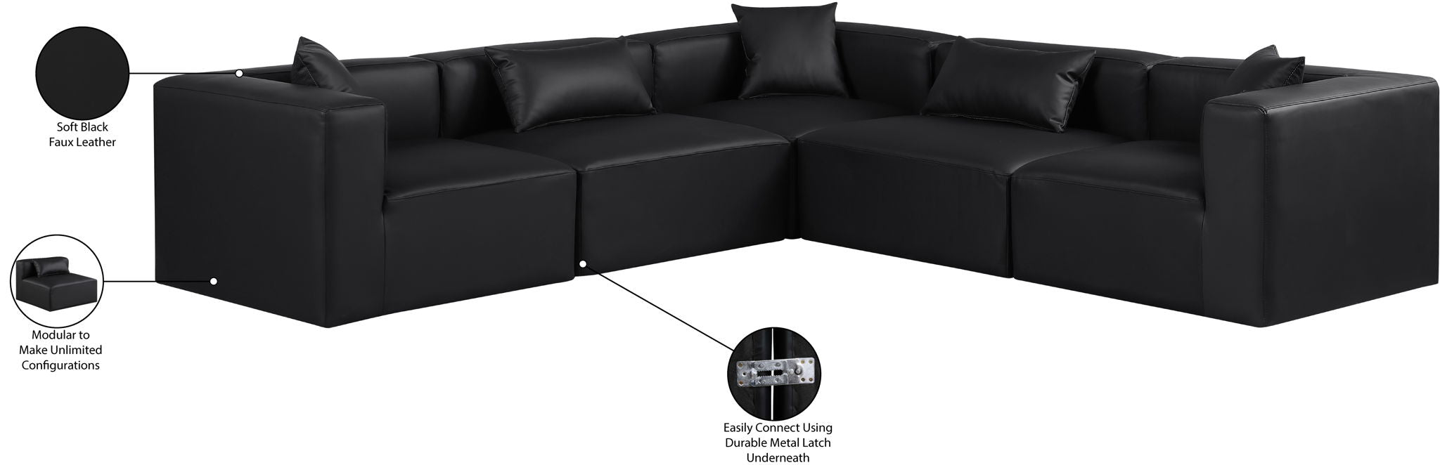 Cube - 5 Piece Modular Corner Sectional