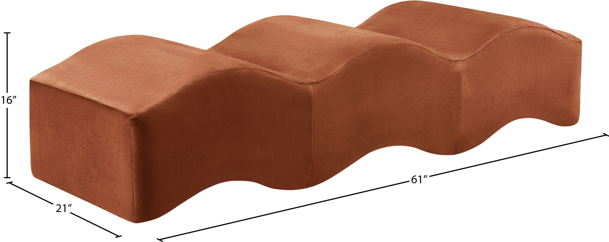 Wave - Velvet Bench