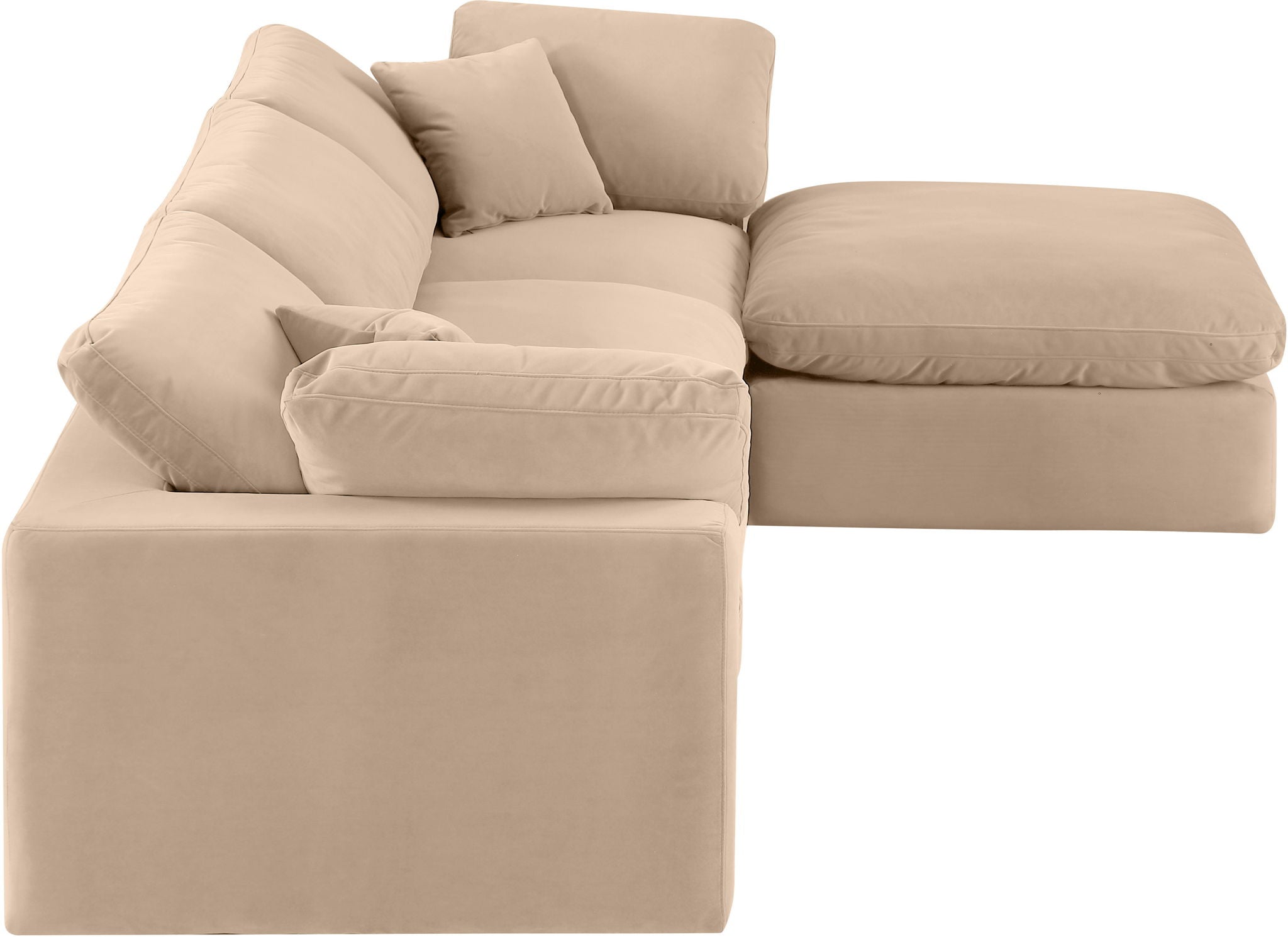 Comfy - 4 Piece Velvet Modular Sectional With Chaise