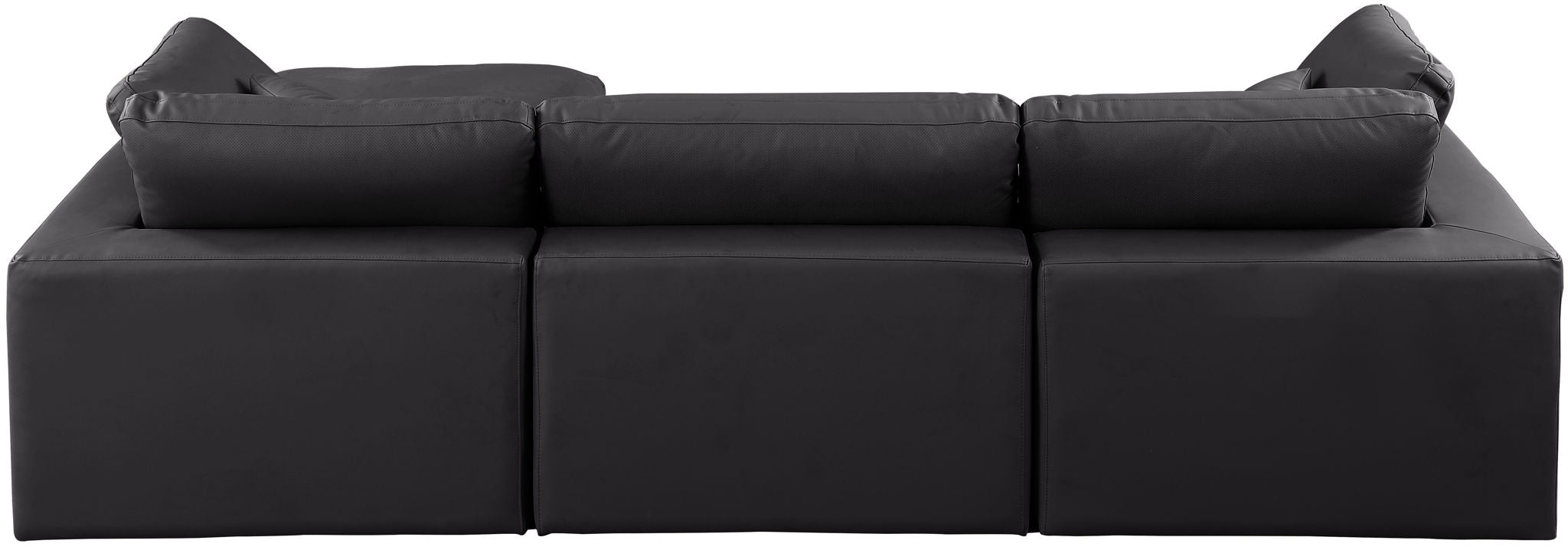 Comfy - 4 Piece Faux Leather Modular Sectional With Chaise