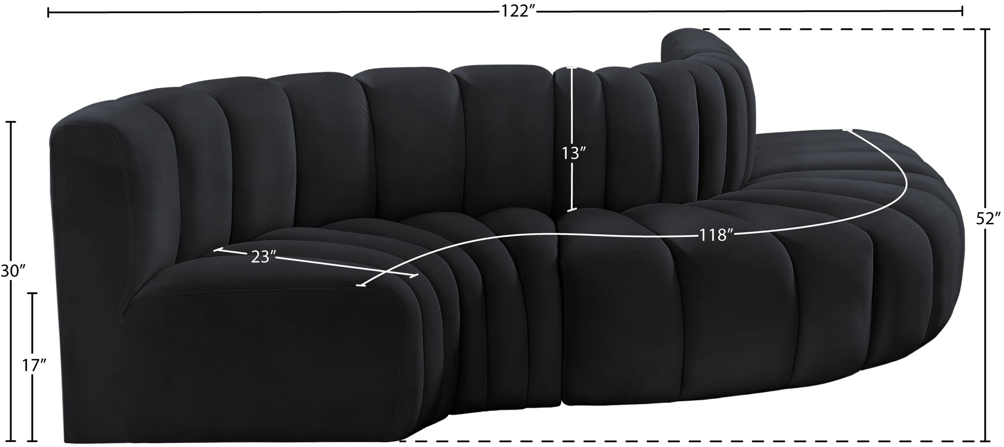 Arc - Velvet 5 Piece Modular Sofa