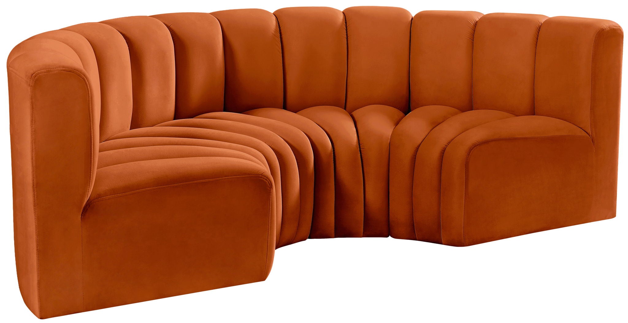 Arc - Velvet 4 Piece U-Shaped Modular Sofa