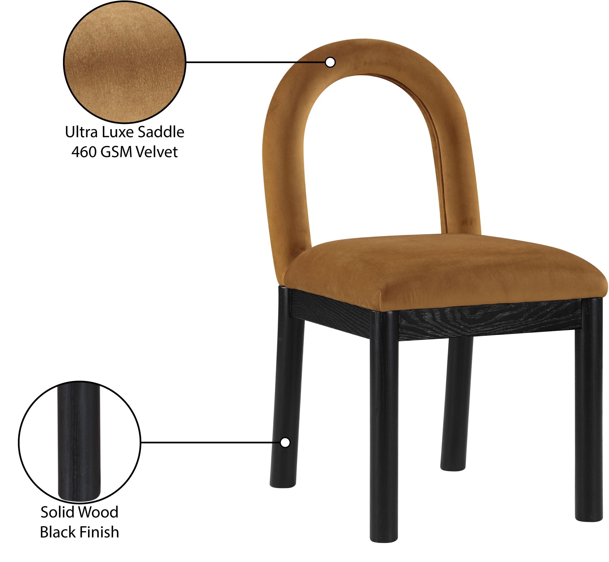 Conrad - Velvet Dining Chair With Black Legs