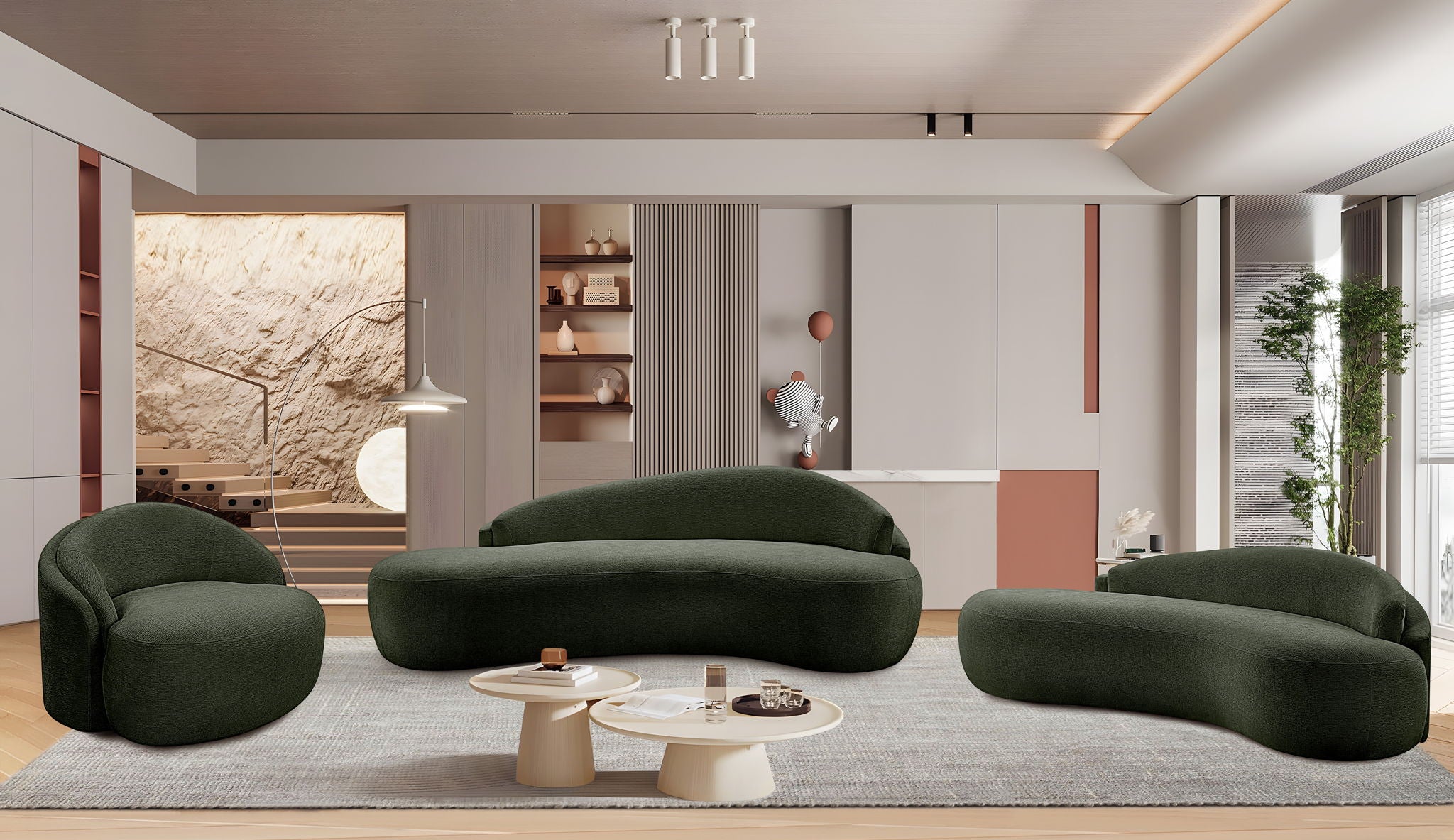 Caspian - Chenille Fabric Upholstered Sofa