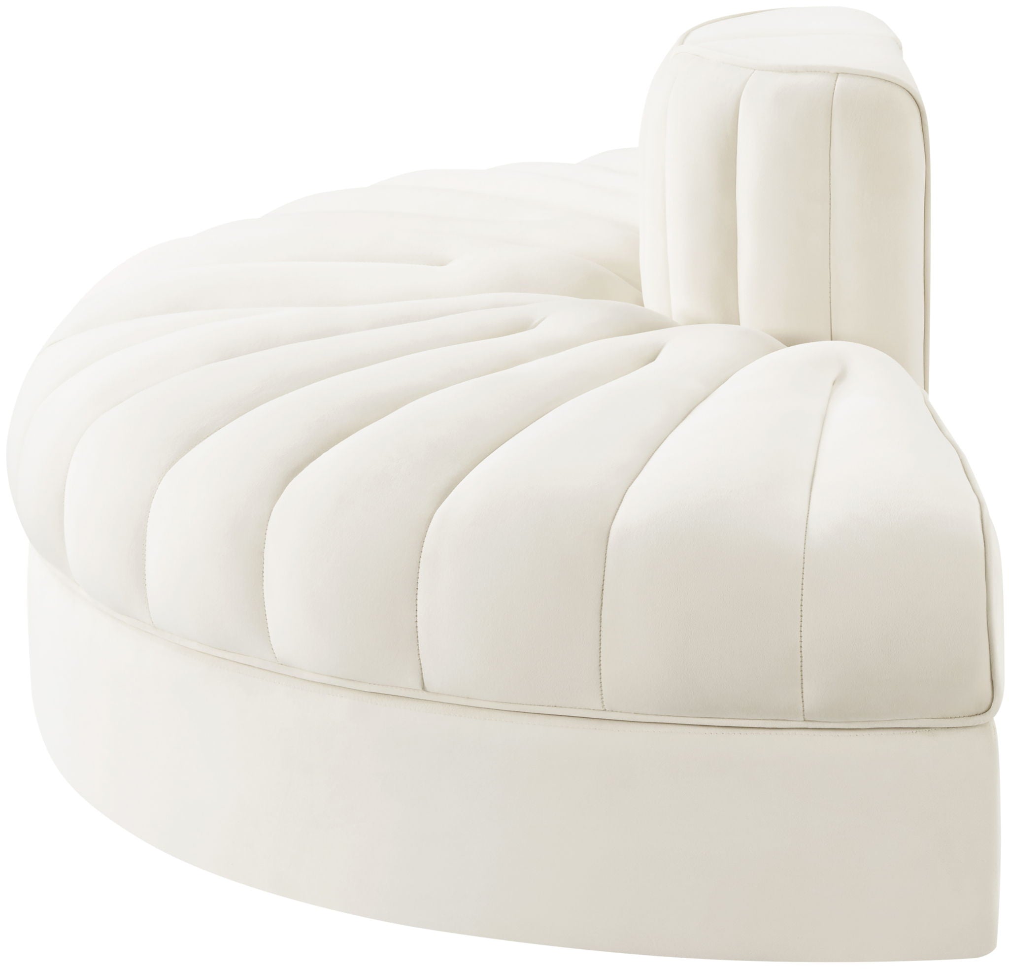 Rummi - Velvet Performance Fabric Upholstered 2 Piece Rounded Modular Loveseat
