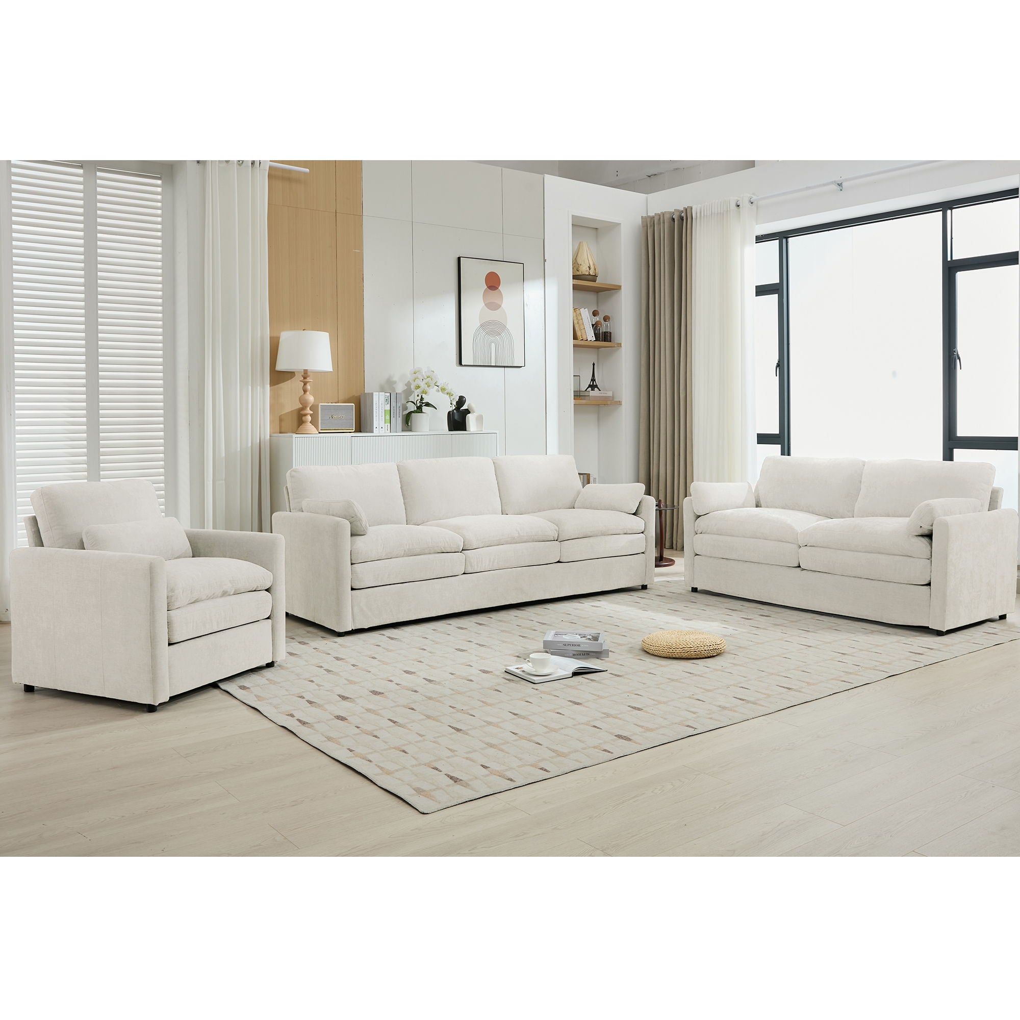 Cozy Sofa Set Oversized Comfy Cloud Sofa With Double Cushion