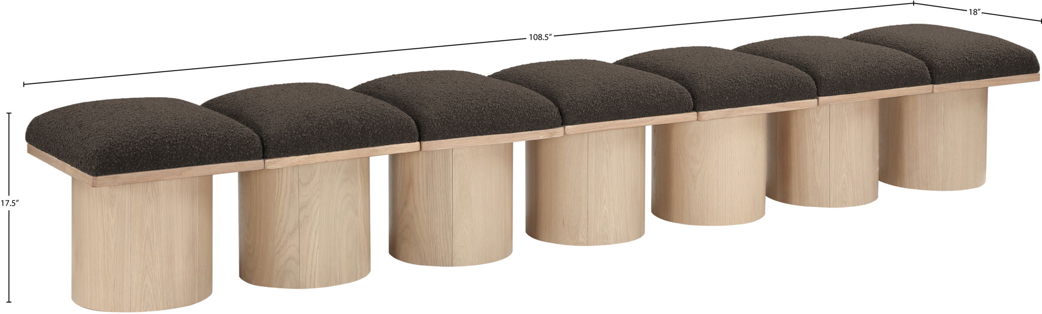 Pavilion - 7 Piece Modular Bench With Natural Base