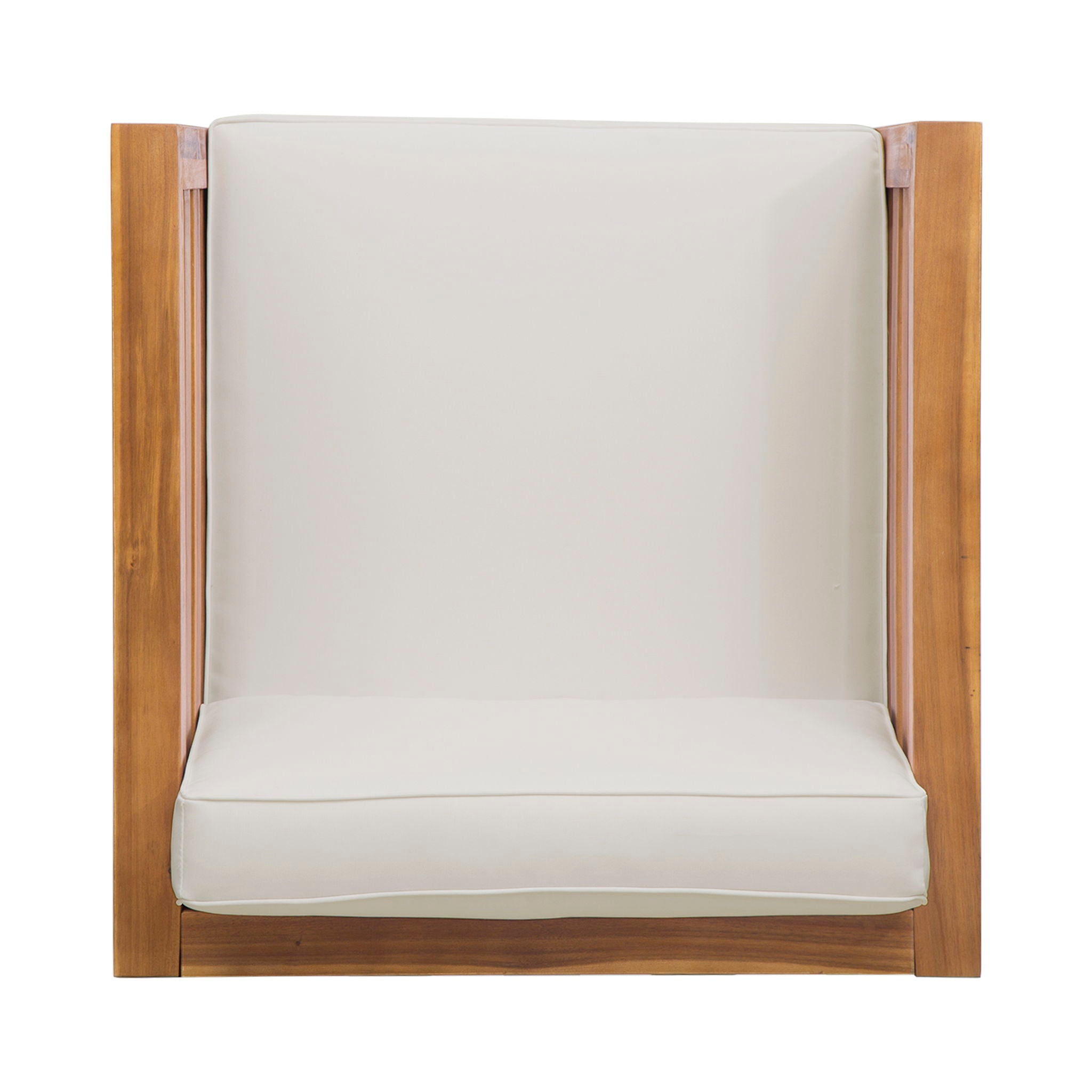 Outdoor Acacia Wood Patio Chair With Fabric Cushion
