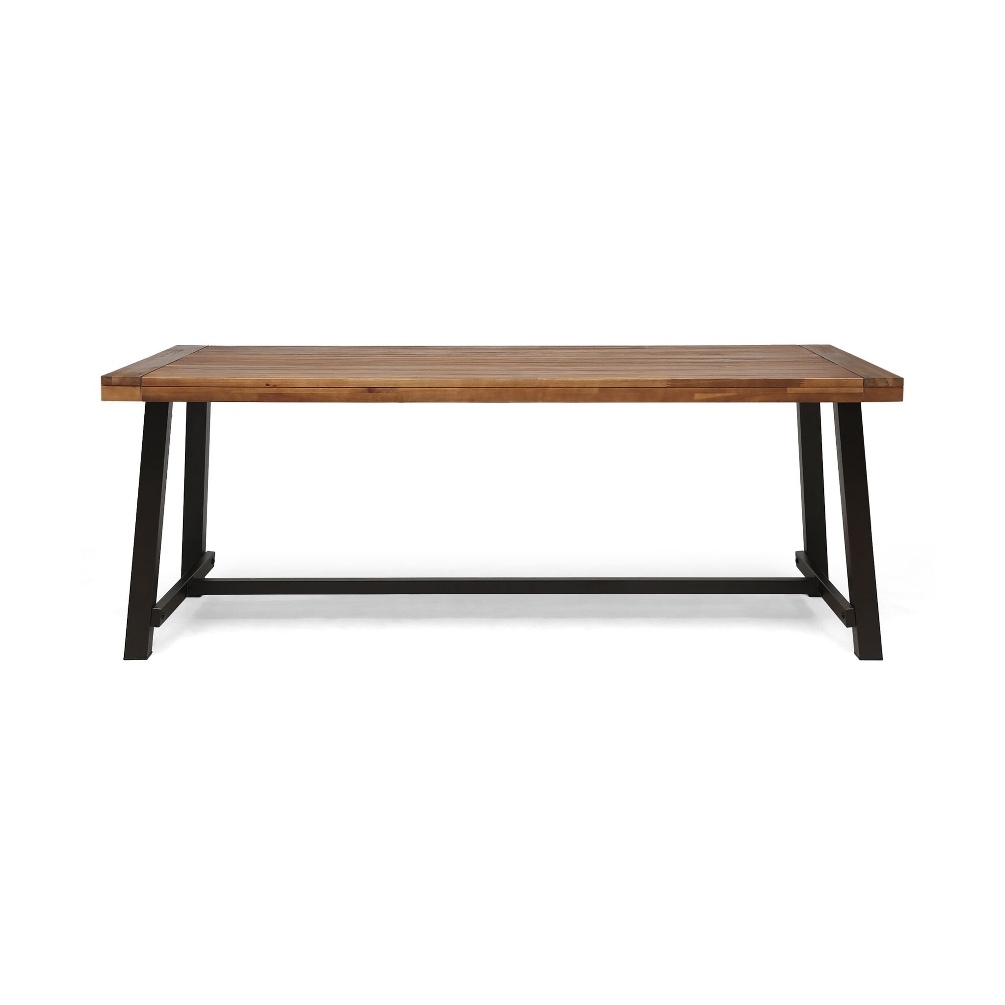 Equilibrium - Outdoor Dining Table With Wooden Frame And Slat Top