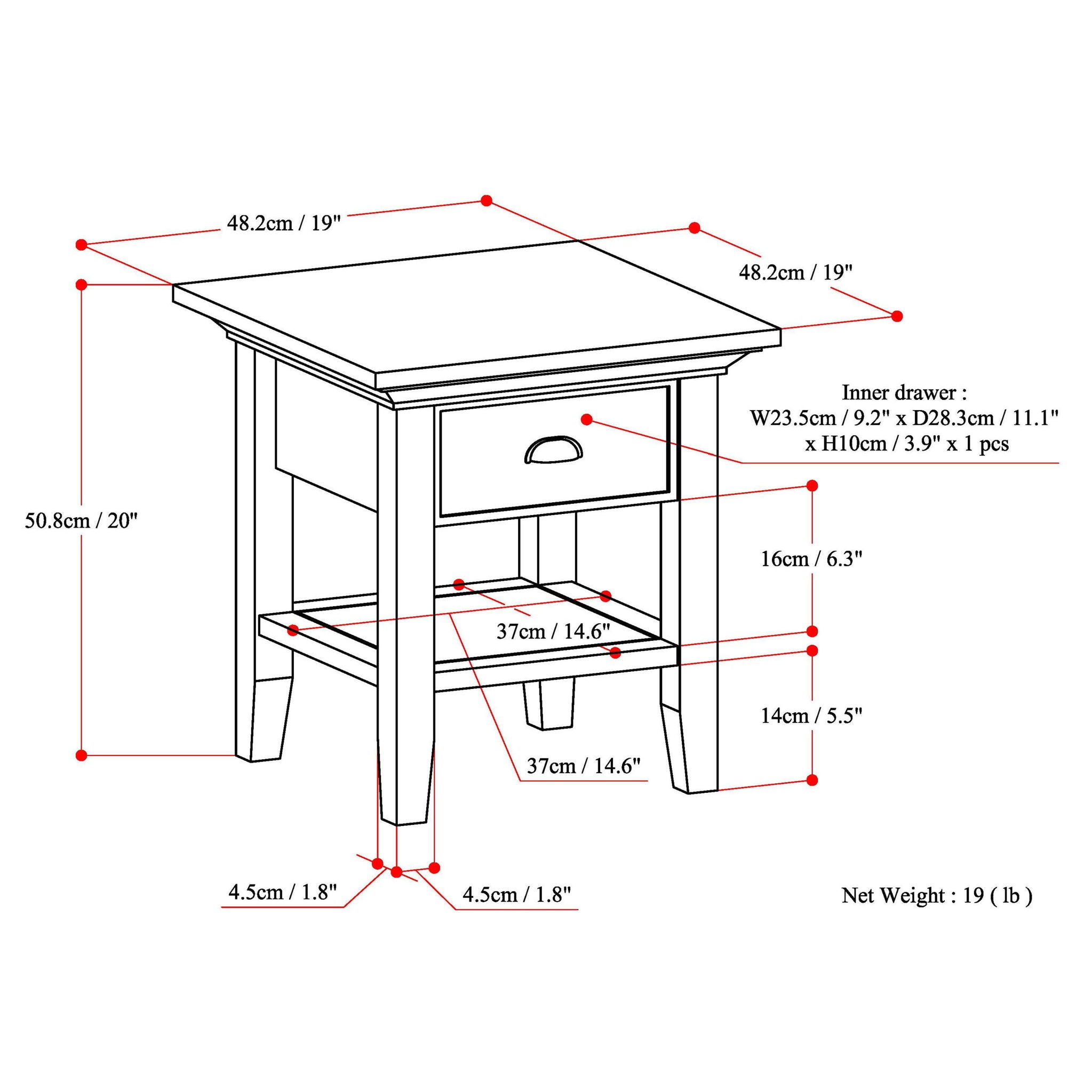 Redmond - Handcrafted End Table