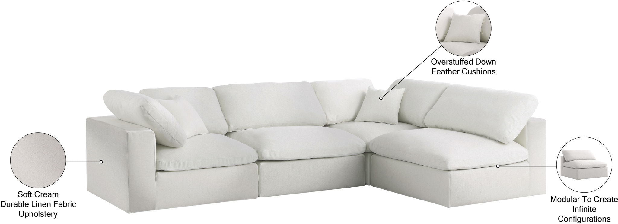 Serene - 4 Piece Modular Sectional