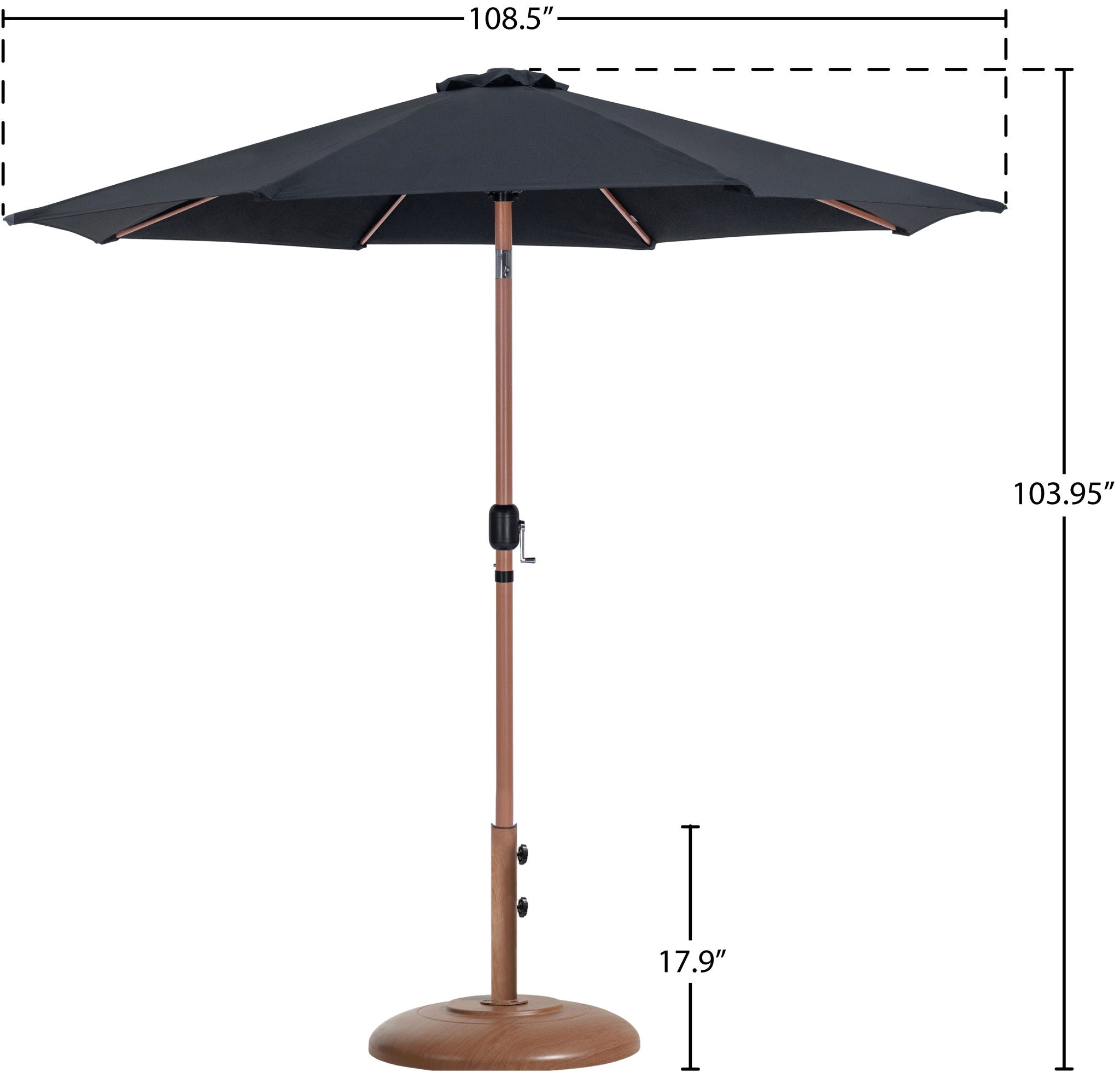 Fiji - Aluminum Patio Umbrella With Round Teak Base