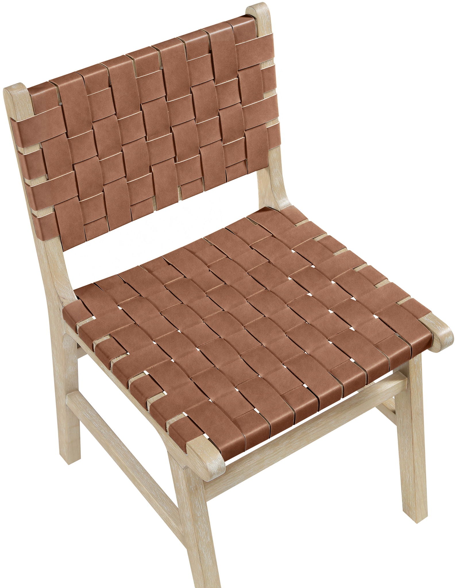 Entwine - Vegan Leather Upholstered Dining Chair - Painted Natural