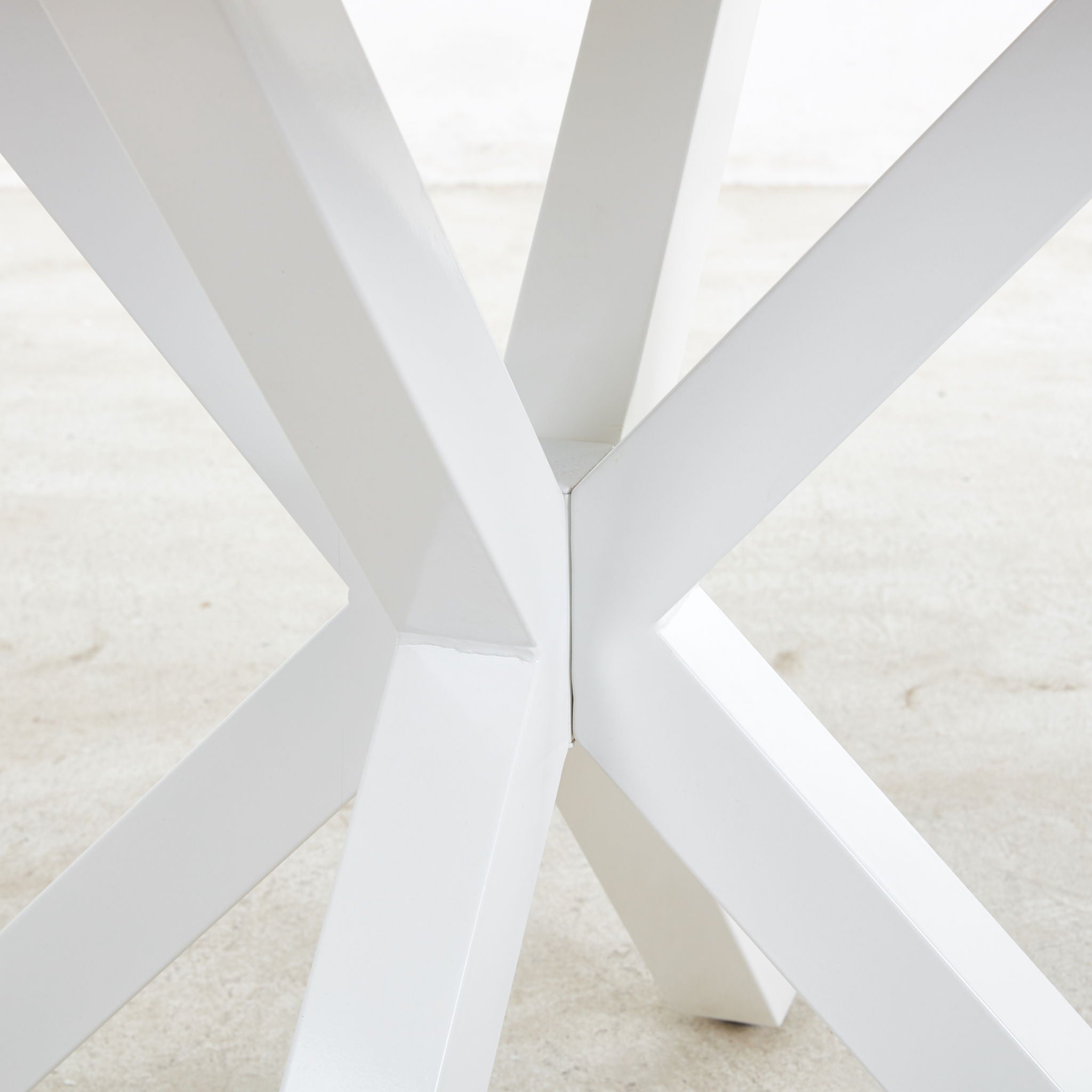 Cross Leg Dining Table With Round Top, For 4 - 6 People - White