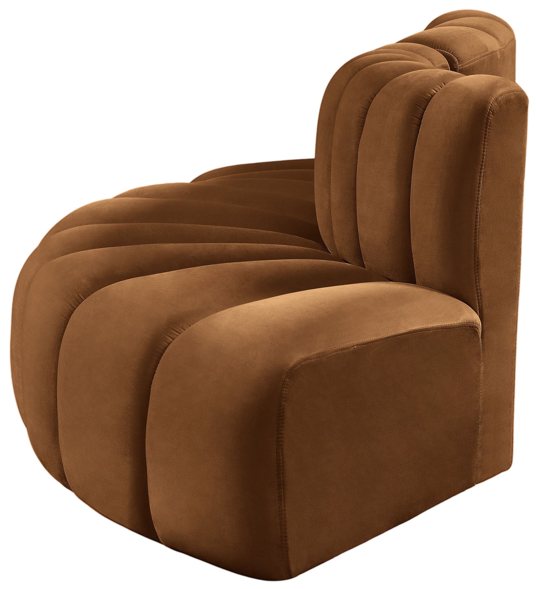 Arc - Velvet 3 Piece Modular Sofa - Saddle