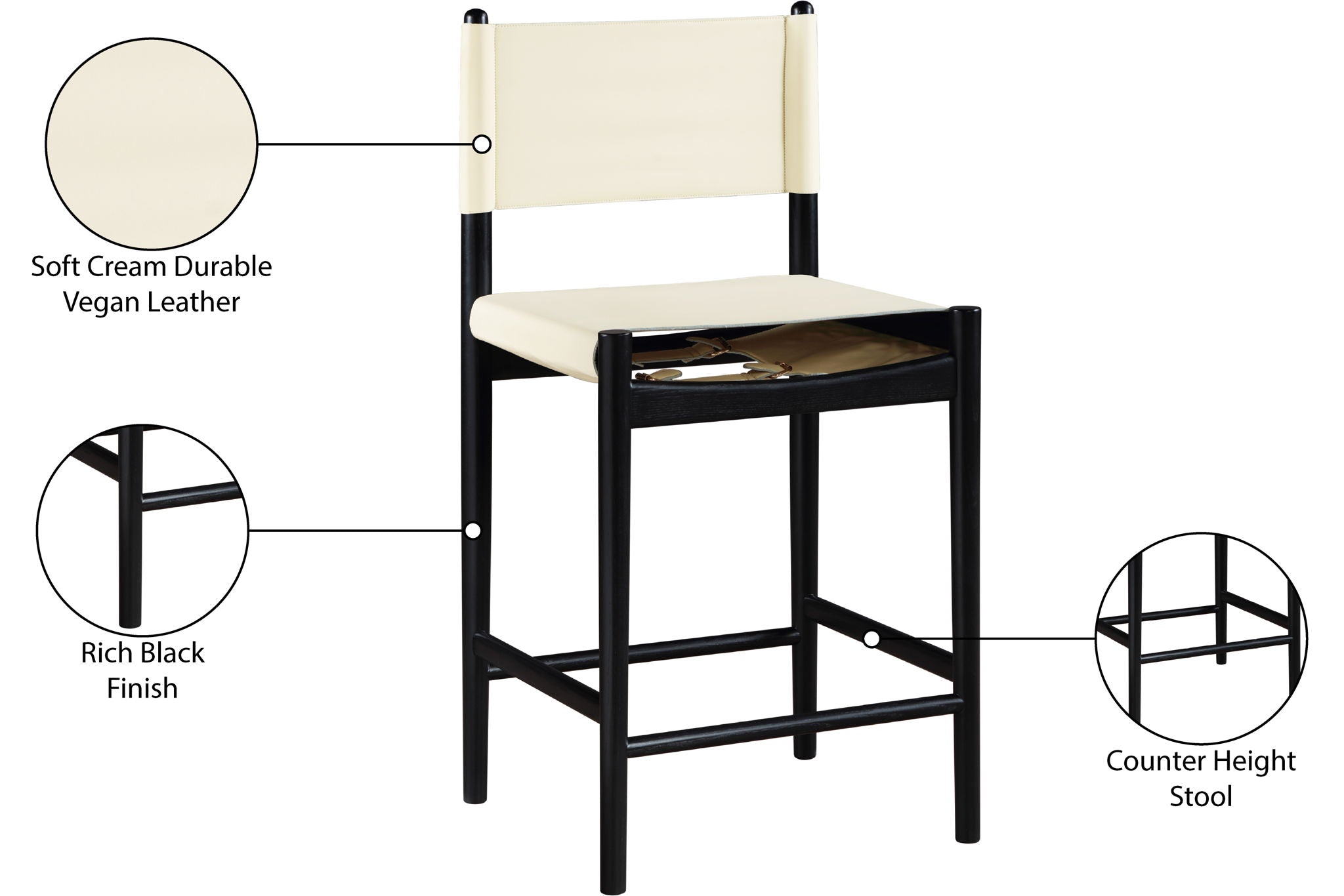 Rawlins - Counter Stool - Black Frame
