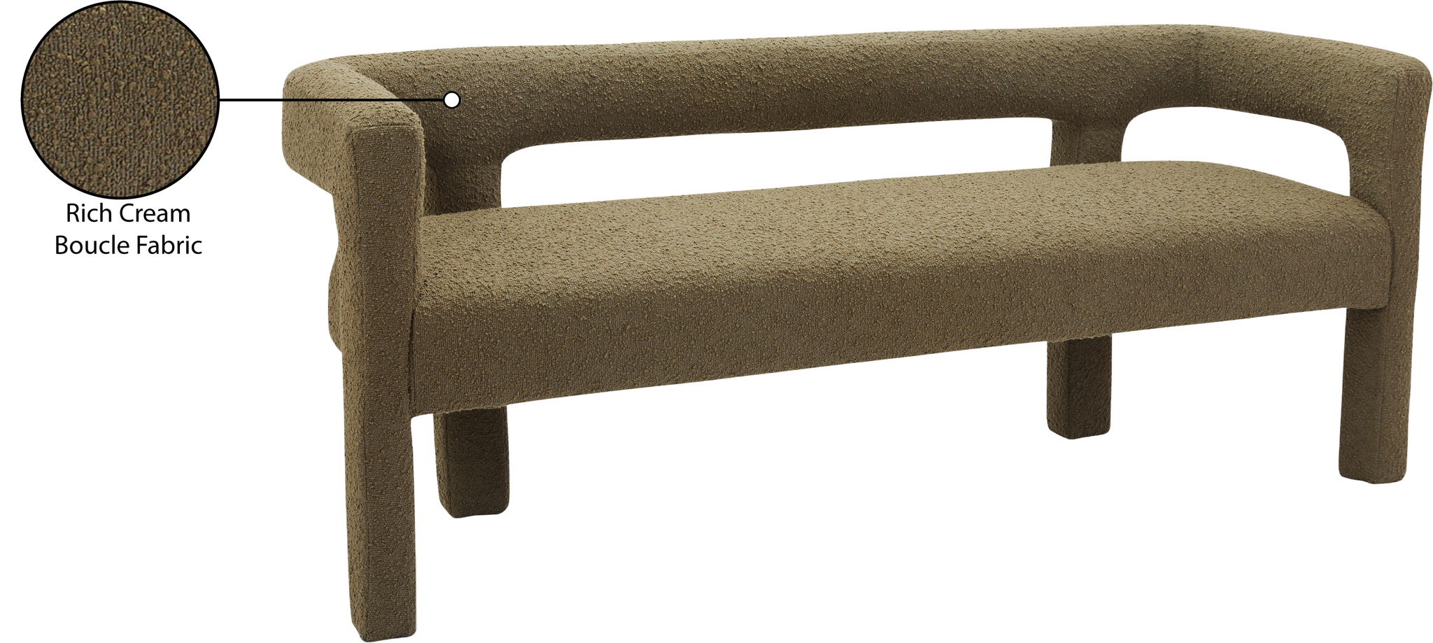 Athena - Boucle Fabric Bench