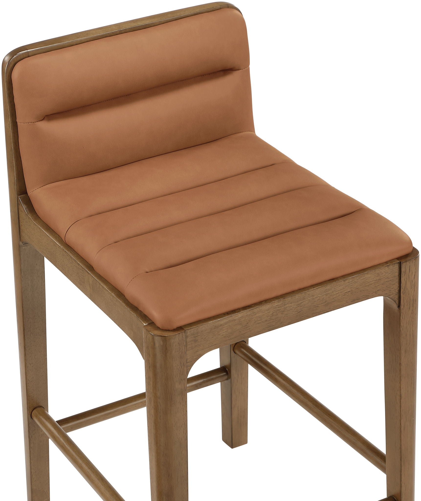 Ellis - Vegan Leather Upholstered Counter Stool (Set of 2) - Brown Base