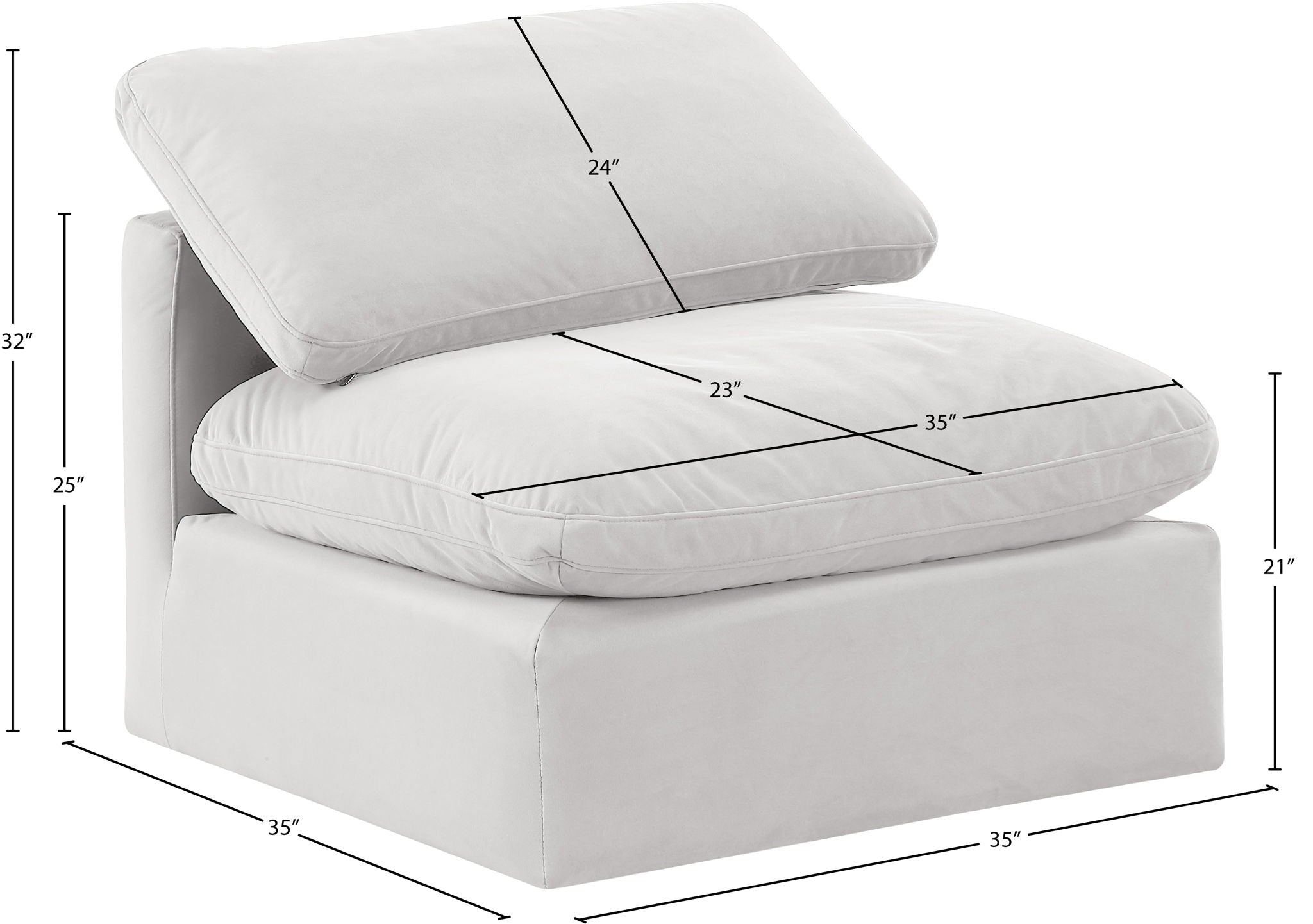 Indulge - Velvet Armless Chair