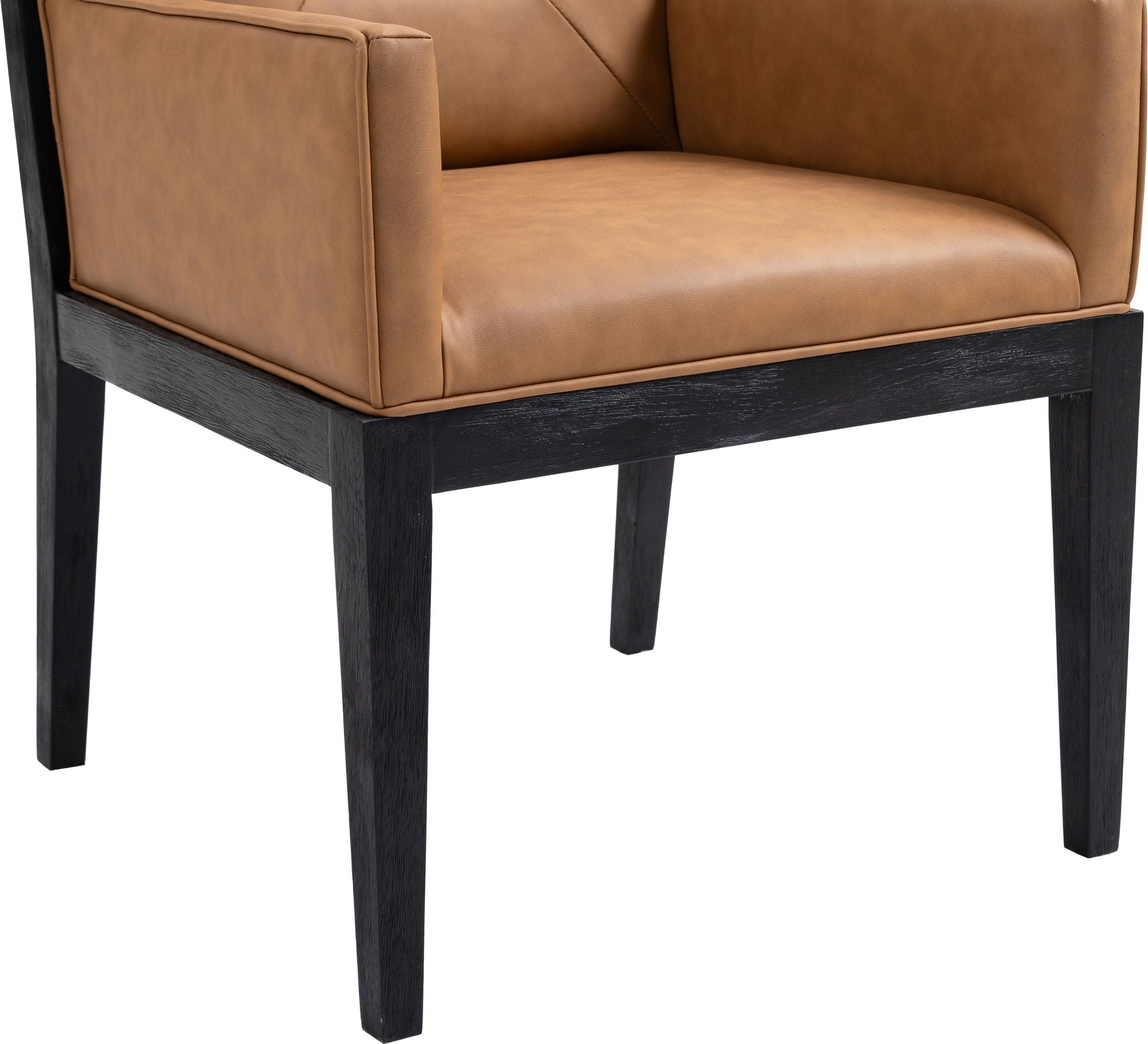 Gwendolyn - Faux Leather Dining Arm Chair With Black Frame