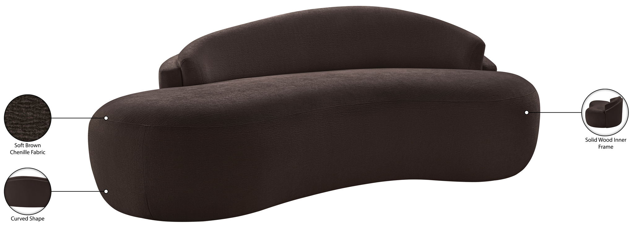 Caspian - Chenille Fabric Upholstered Loveseat