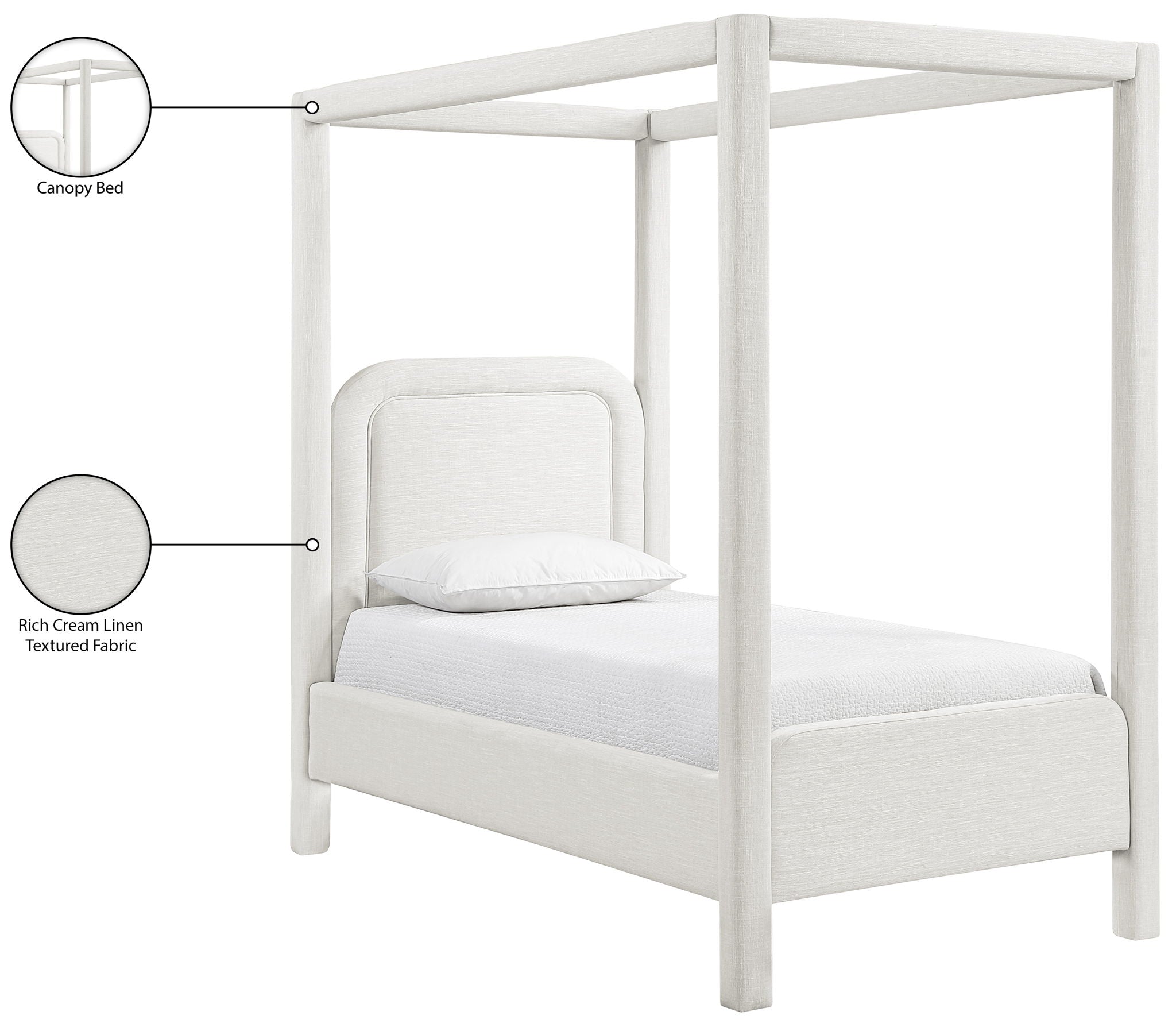 Salina - Linen Textured Fabric Upholstered Bed