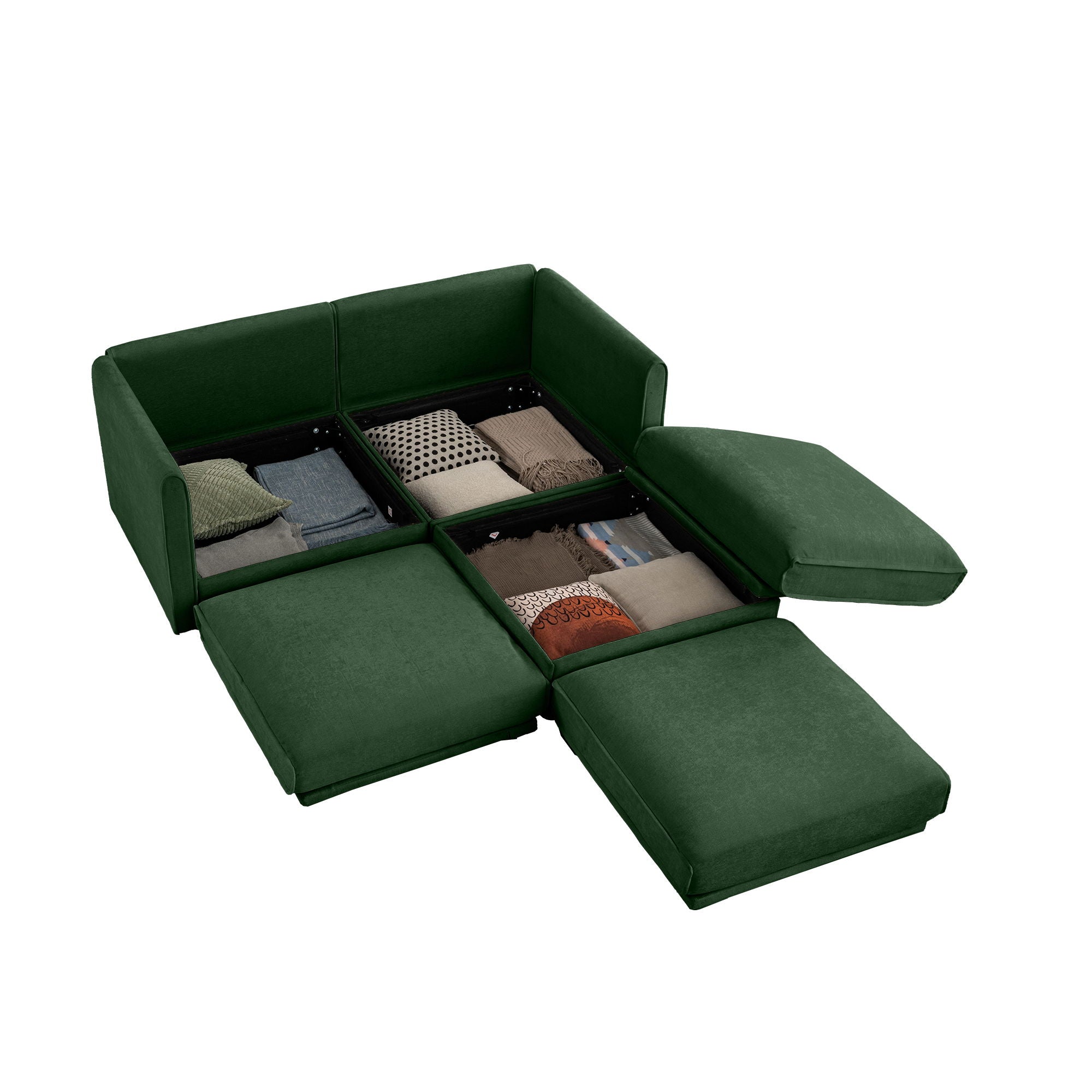 Contemporary Elegant Sofa With Storage And Ottoman