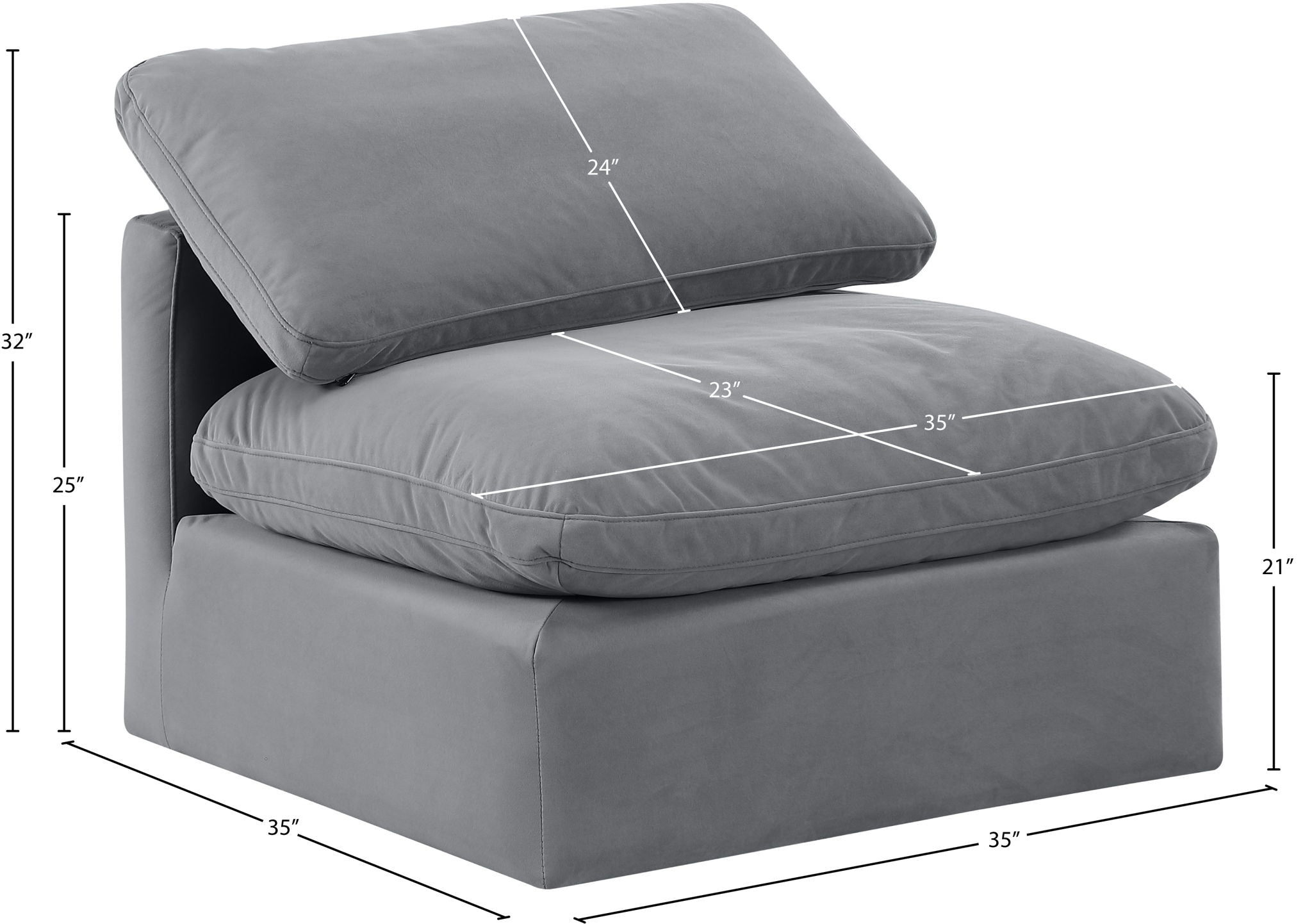 Indulge - Velvet Armless Chair