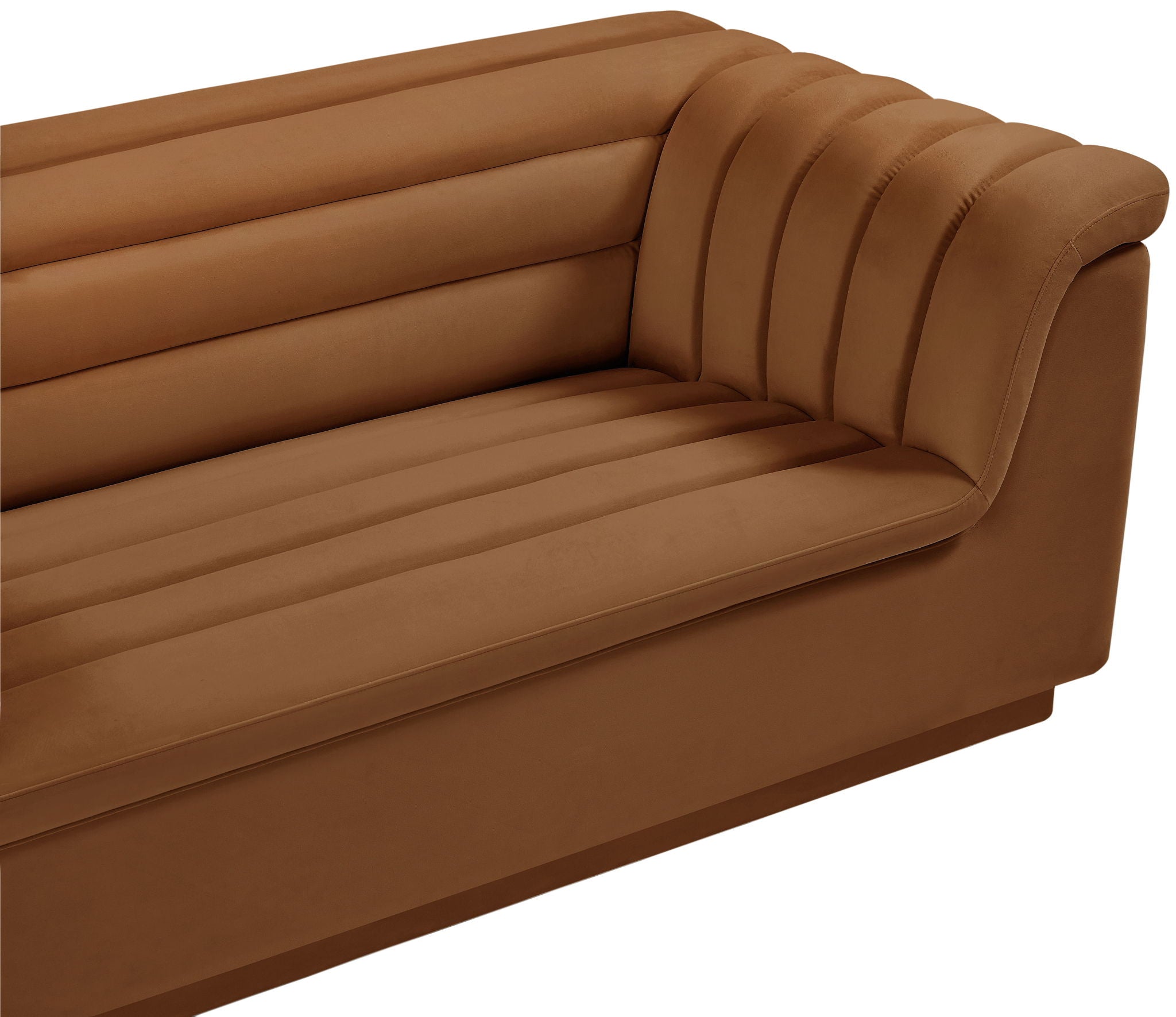 Cascade - Velvet Sofa - Saddle
