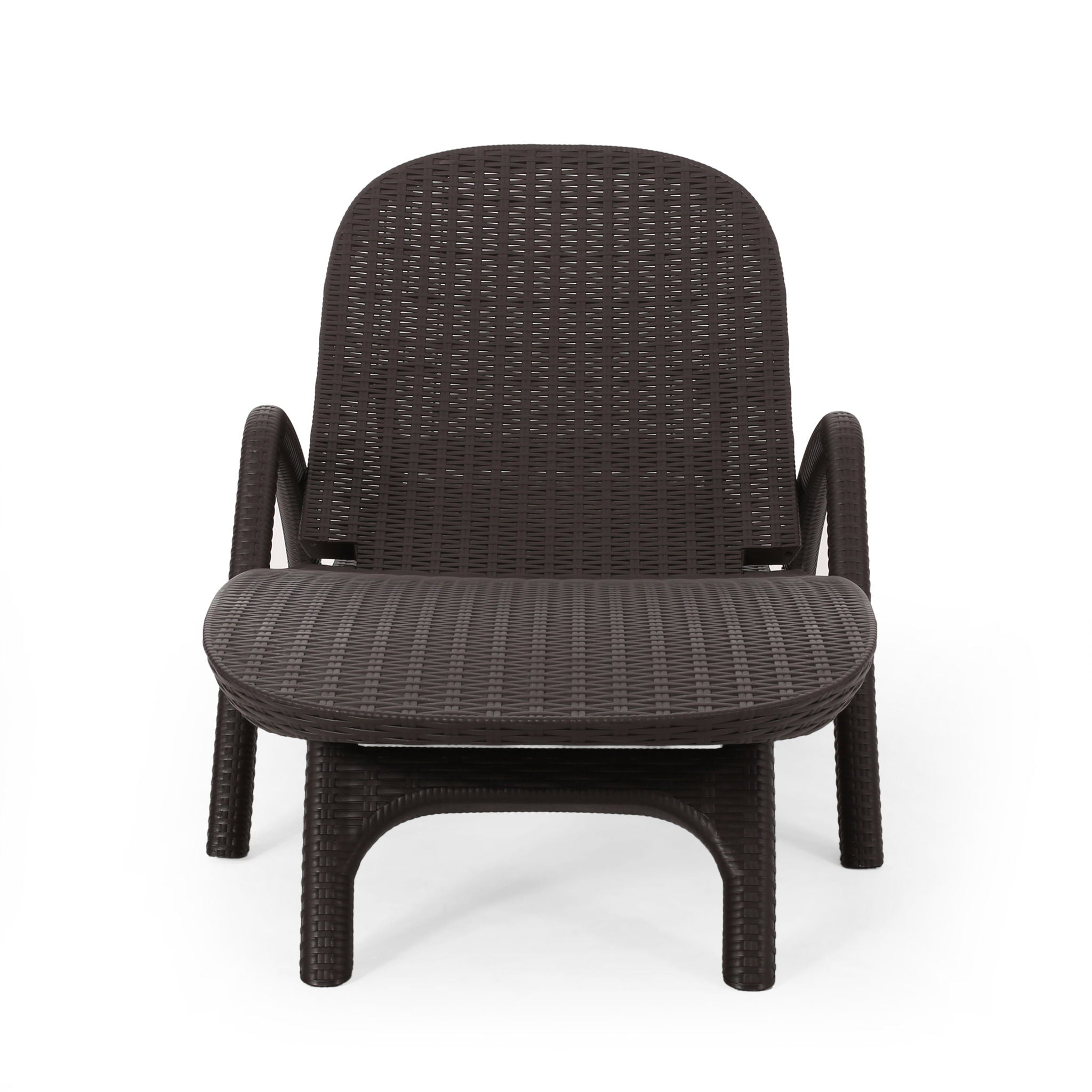 Polypropylene Resin Chaise Lounge With Hand Crafted Details - Dark Brown