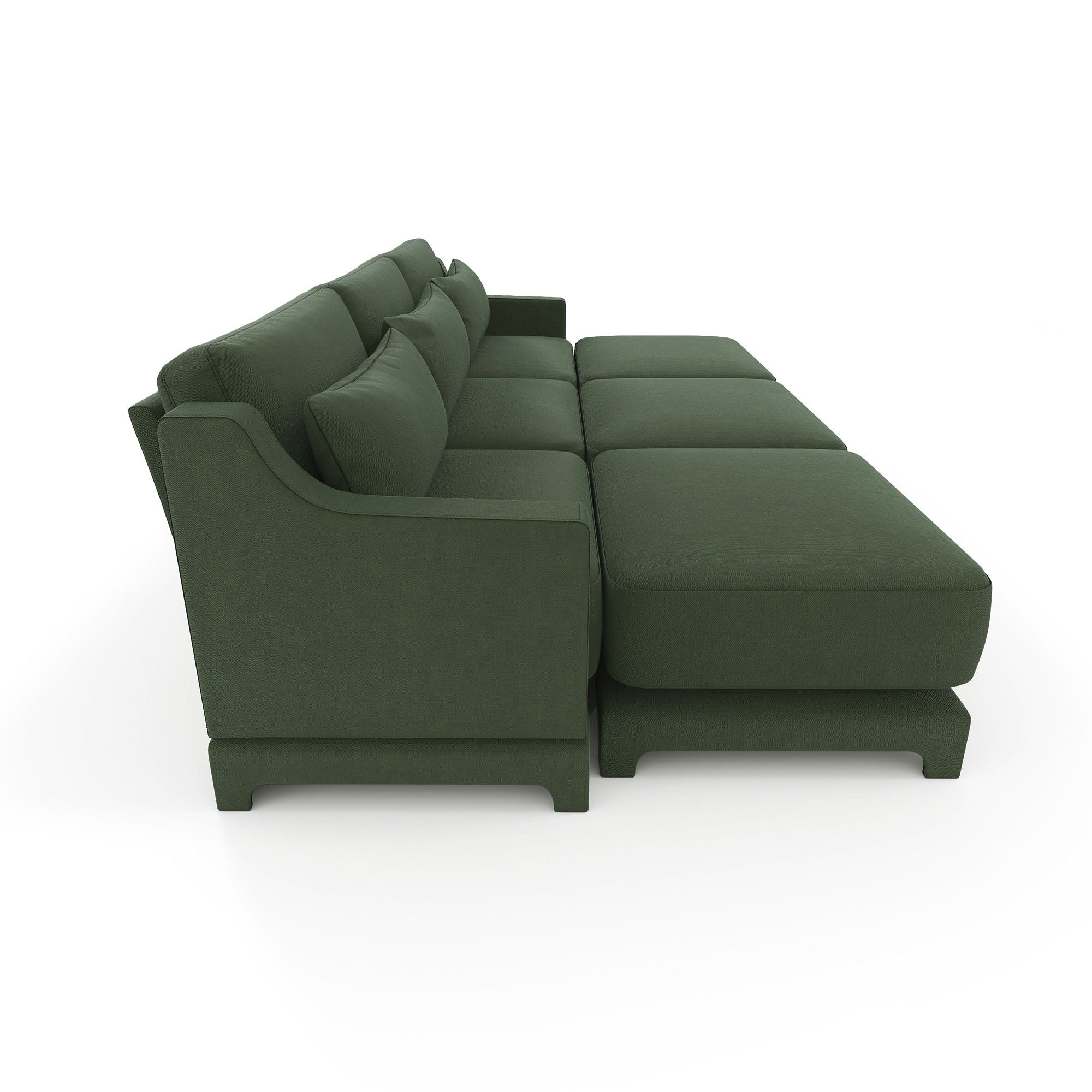 Stylish Sofa With Ottoman And Lumbar Pillows, Ergonomic Design